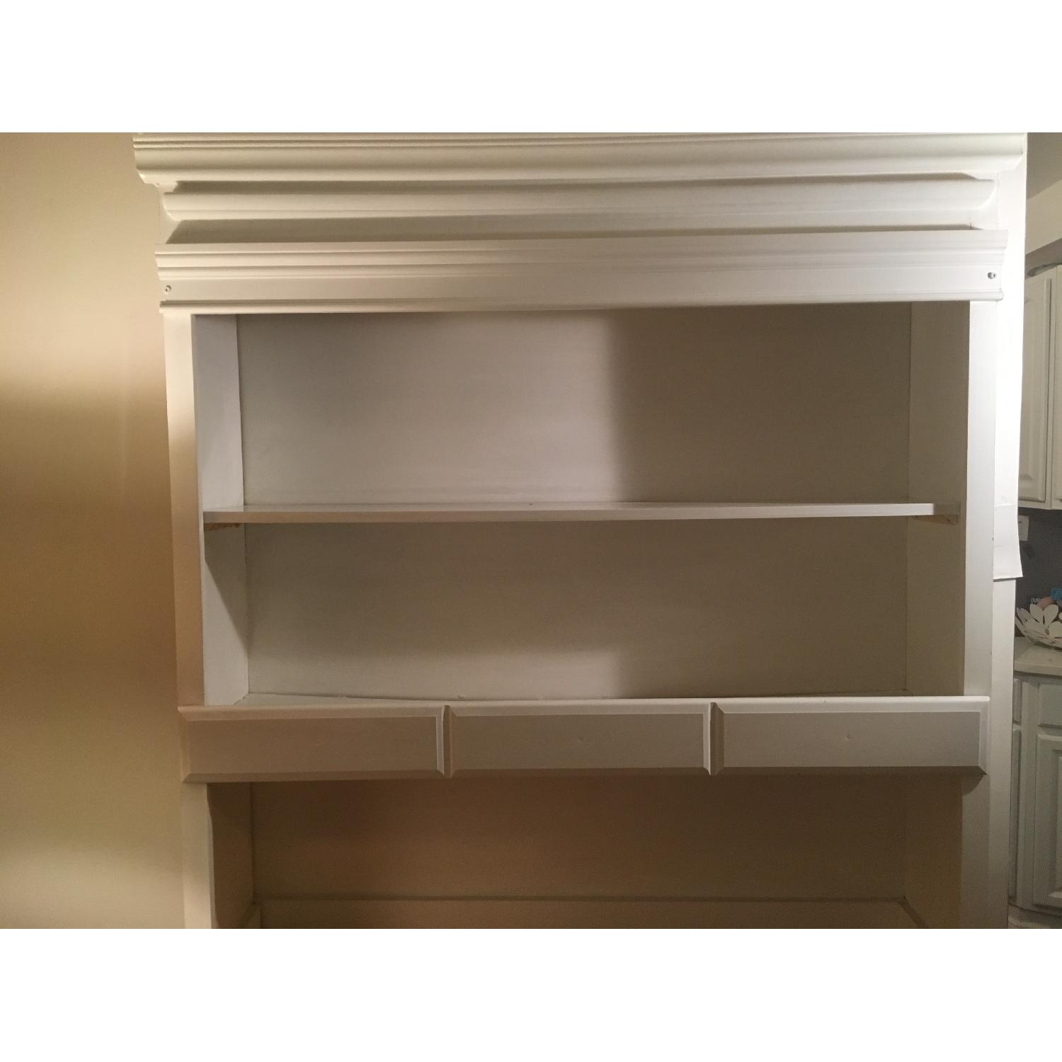 Raymour & Flanigan Natural Oak & Painted White Hutch - image-3