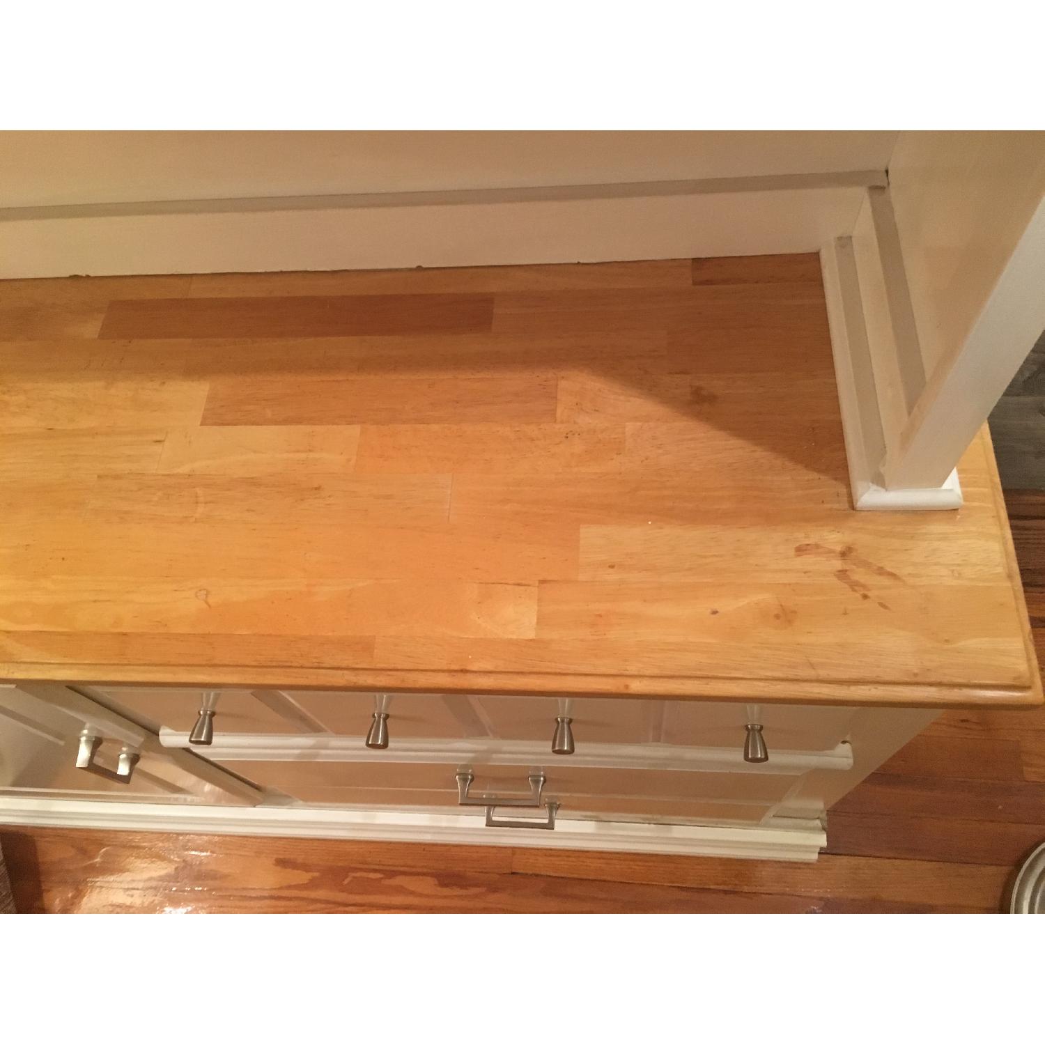 Raymour & Flanigan Natural Oak & Painted White Hutch - image-4