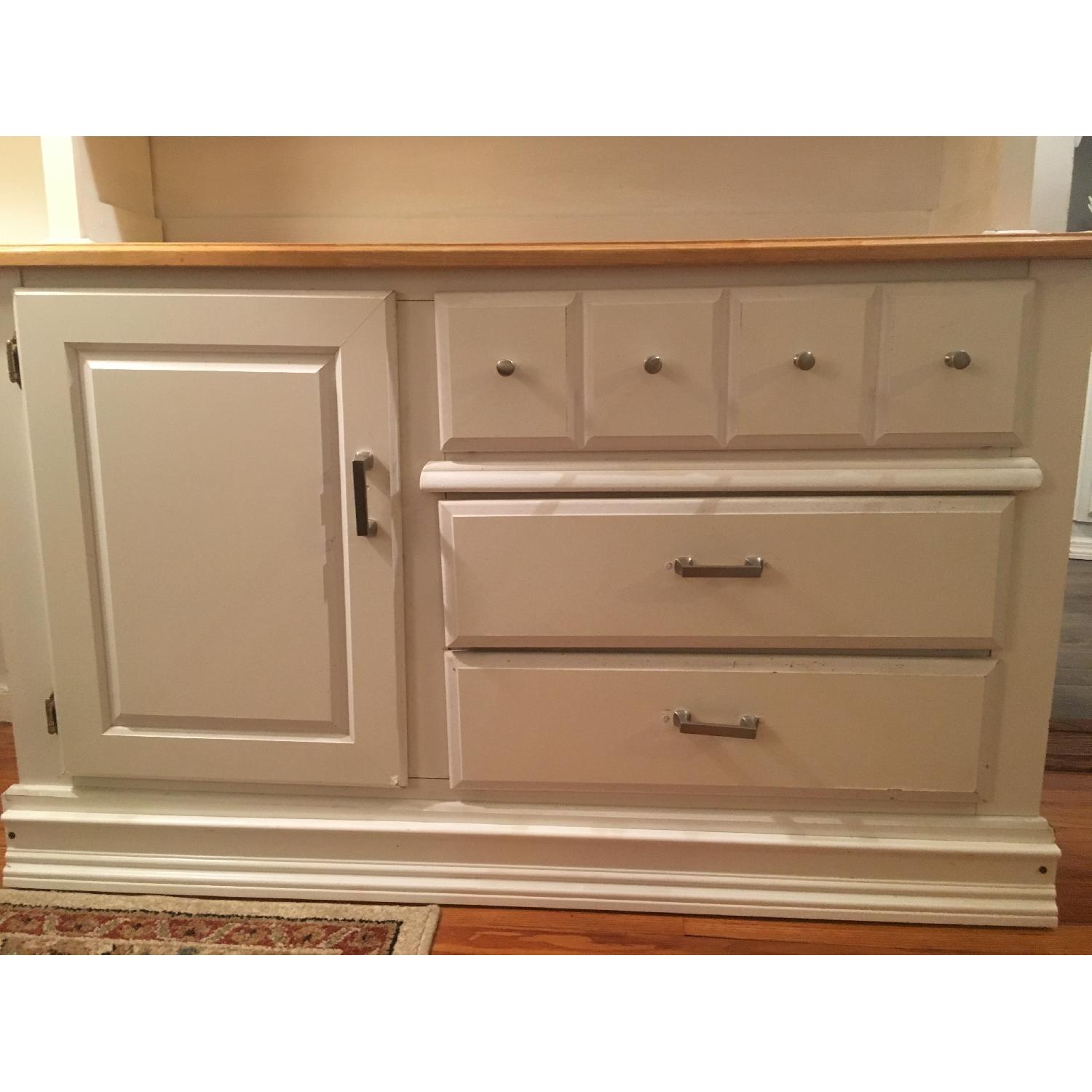 Raymour & Flanigan Natural Oak & Painted White Hutch - image-5