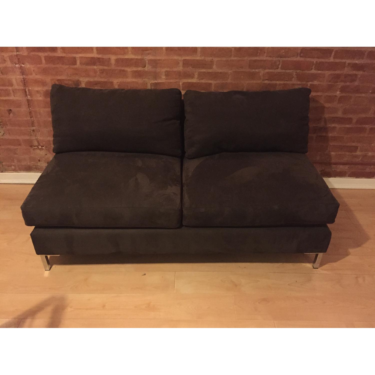 CB2 Coacoa Brown Armless Apartment Sofa - image-1