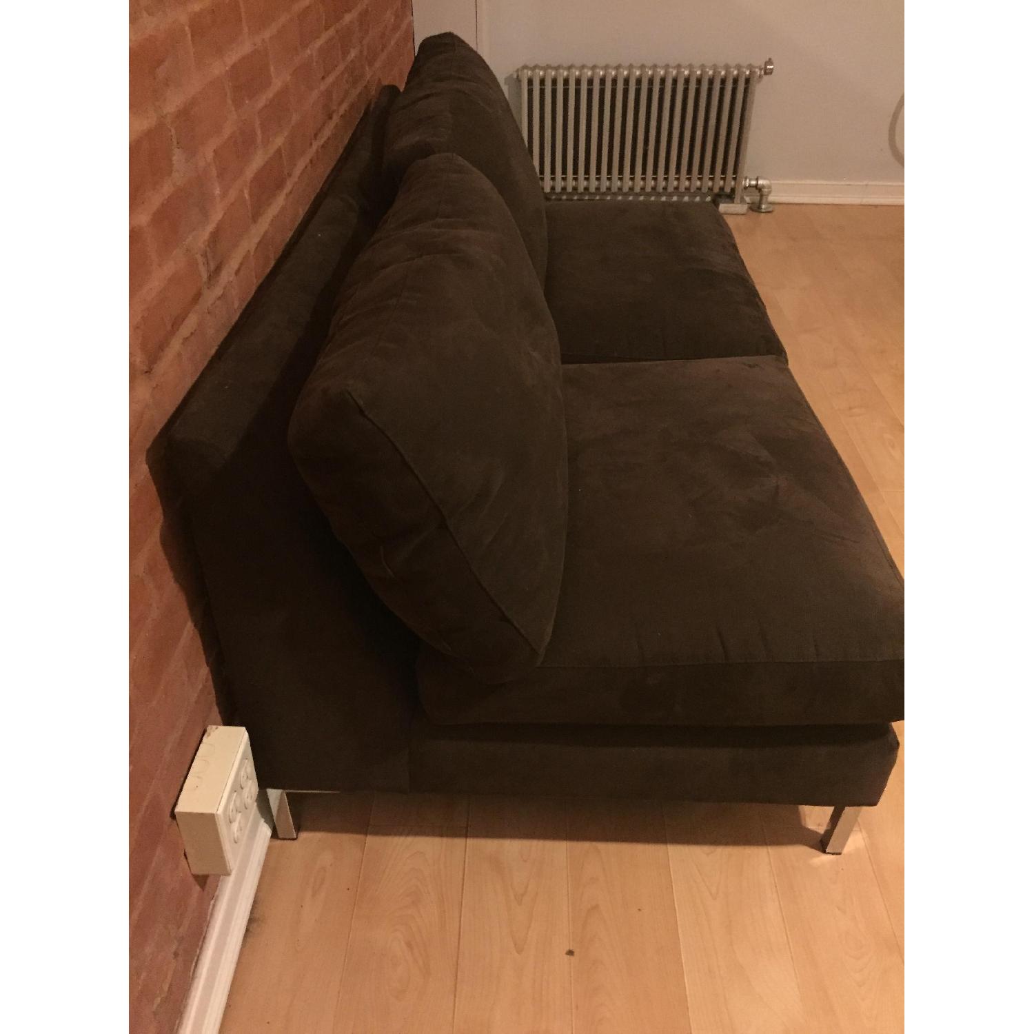 CB2 Coacoa Brown Armless Apartment Sofa - image-2