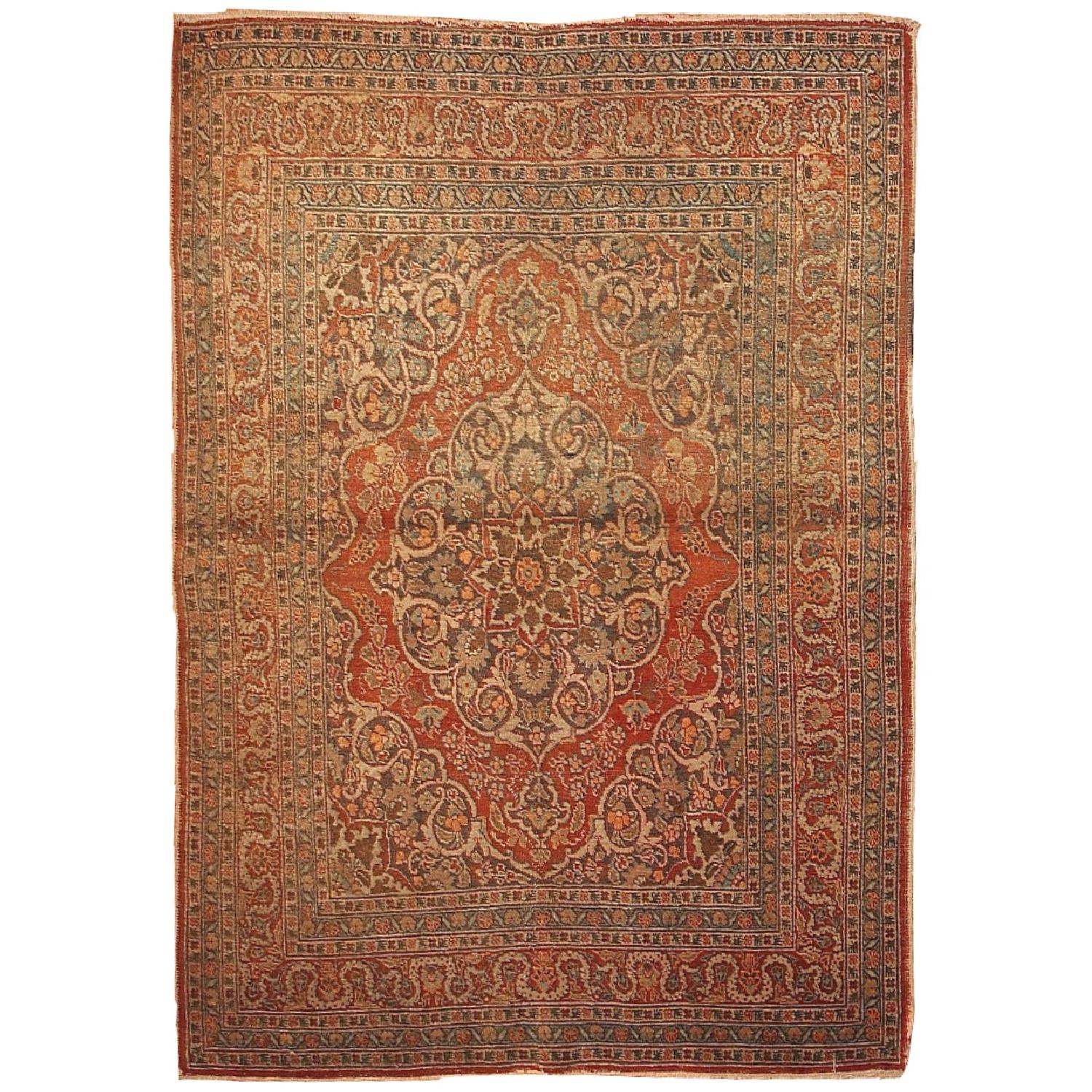 Antique 1920s Persian Tabriz Rug - image-0