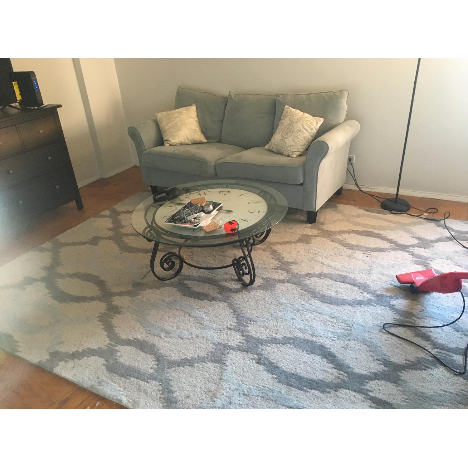 West Elm Ikat Links Wool Area Rug in Frost Gray - image-1