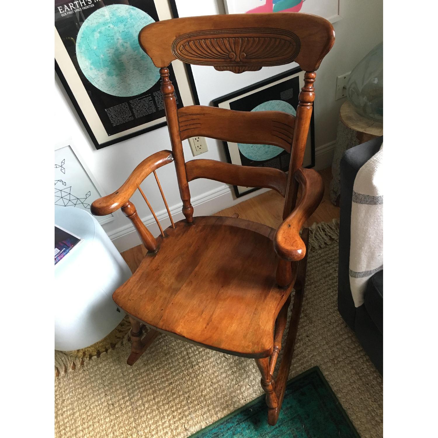 Antique Wooden Rocking Chair - image-7