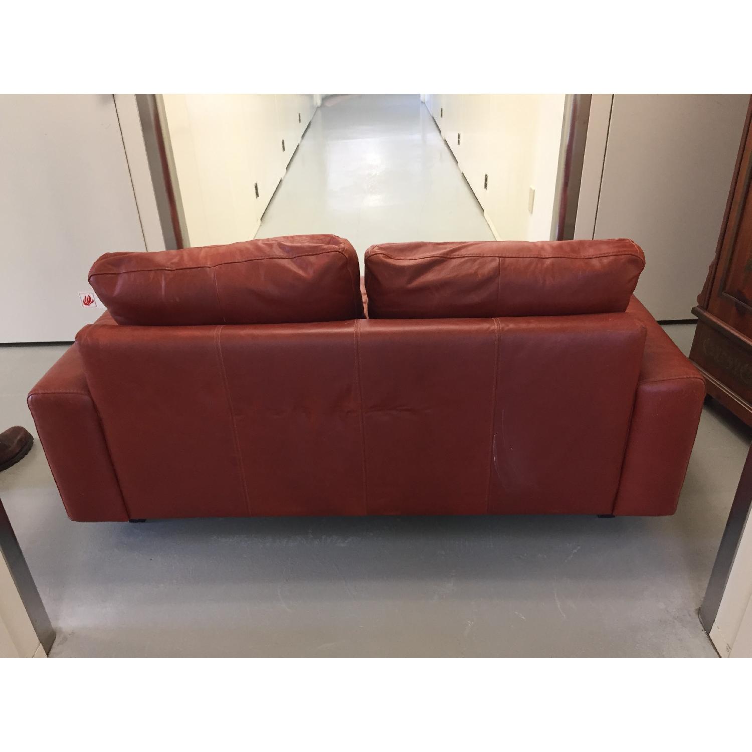 Red Leather Sofa - image-4