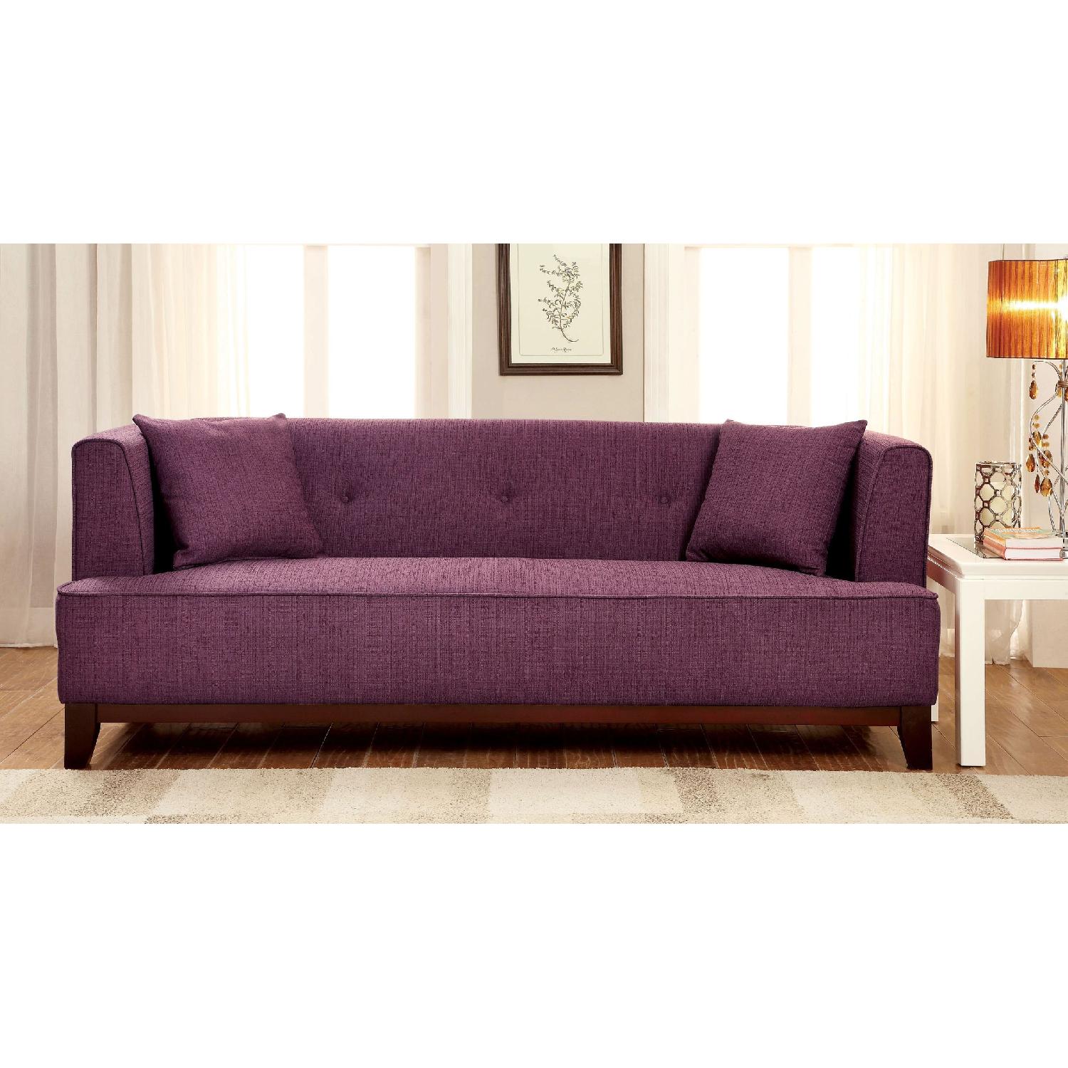Furniture of America Sofia Purple Sofa - image-1
