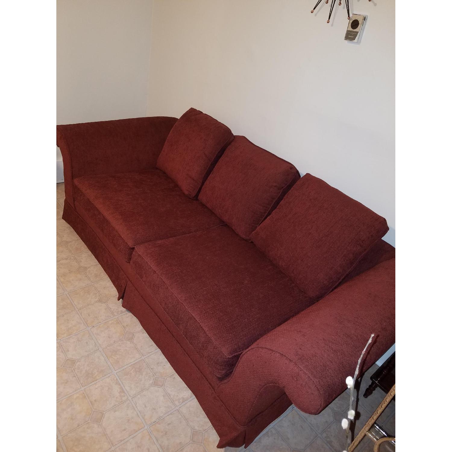 Red Upholstered Sofa - image-5