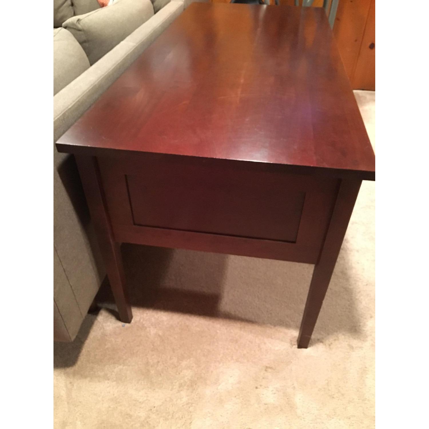Crate & Barrel Dark Cherry Wood Desk - image-2