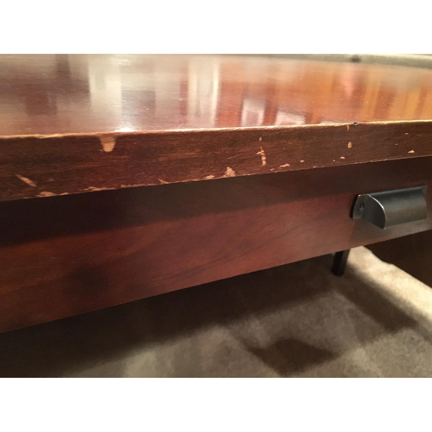 Crate & Barrel Dark Cherry Wood Desk - image-4