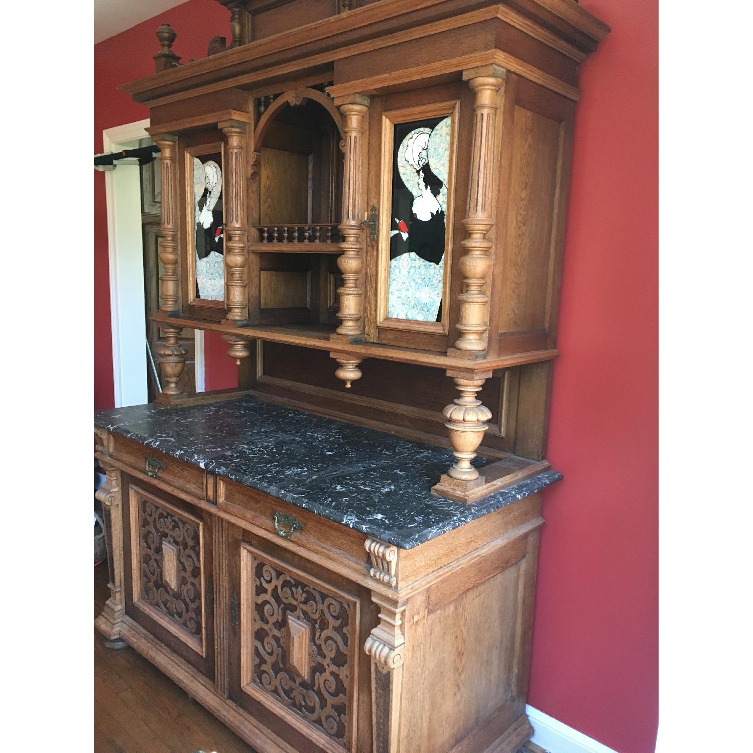 Oak Sideboard w/ Marble Countertop - image-2
