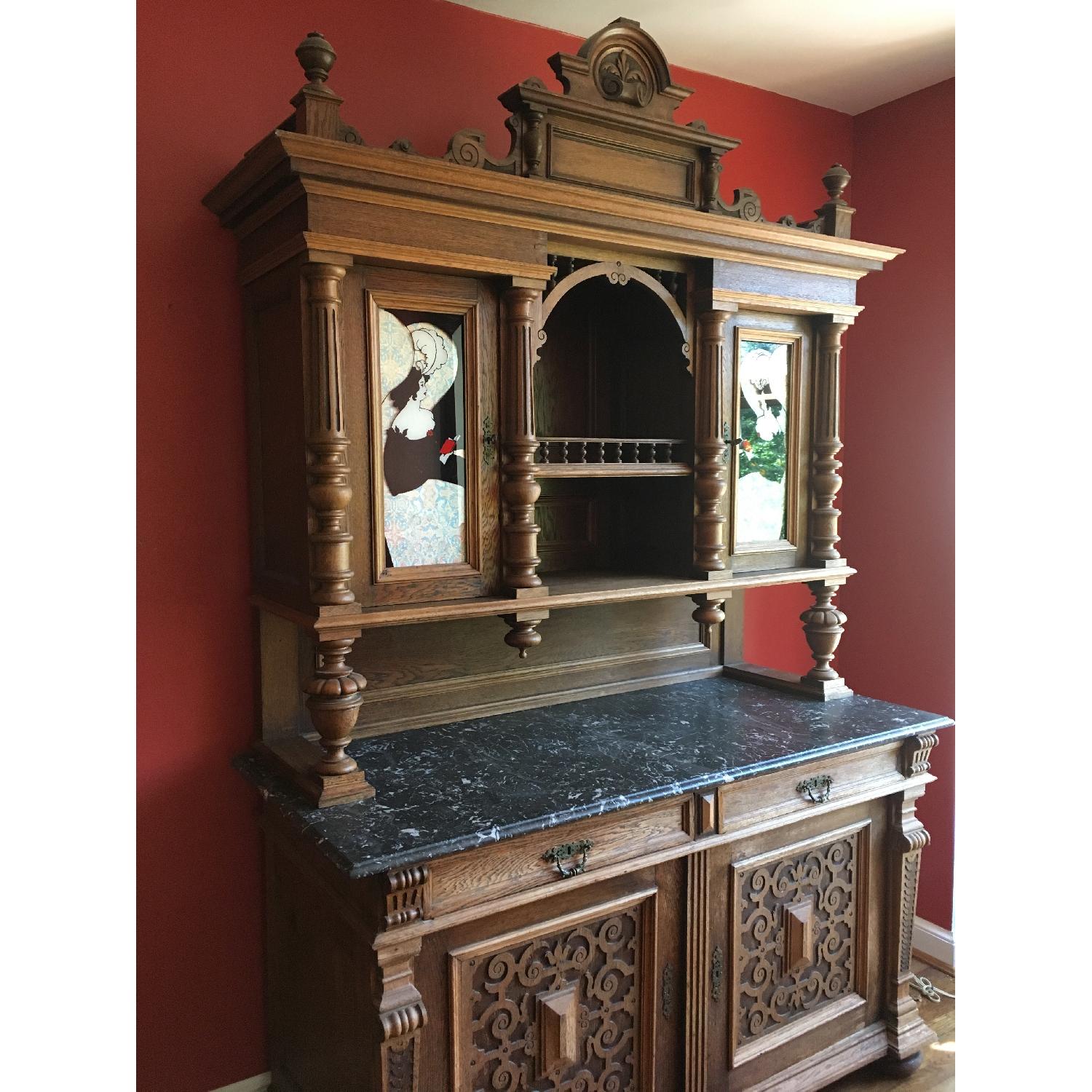 Oak Sideboard w/ Marble Countertop - image-3
