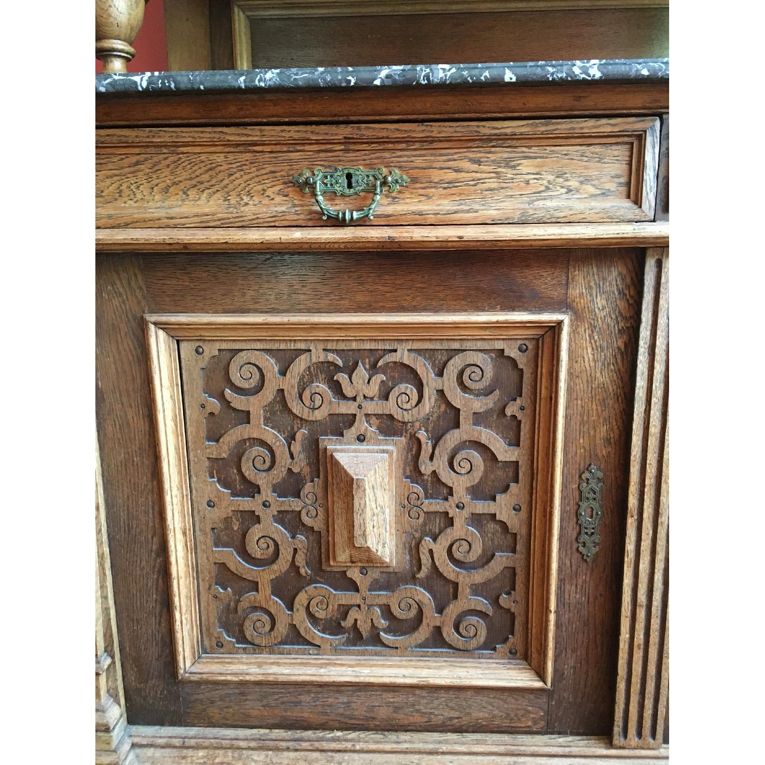 Oak Sideboard w/ Marble Countertop - image-4
