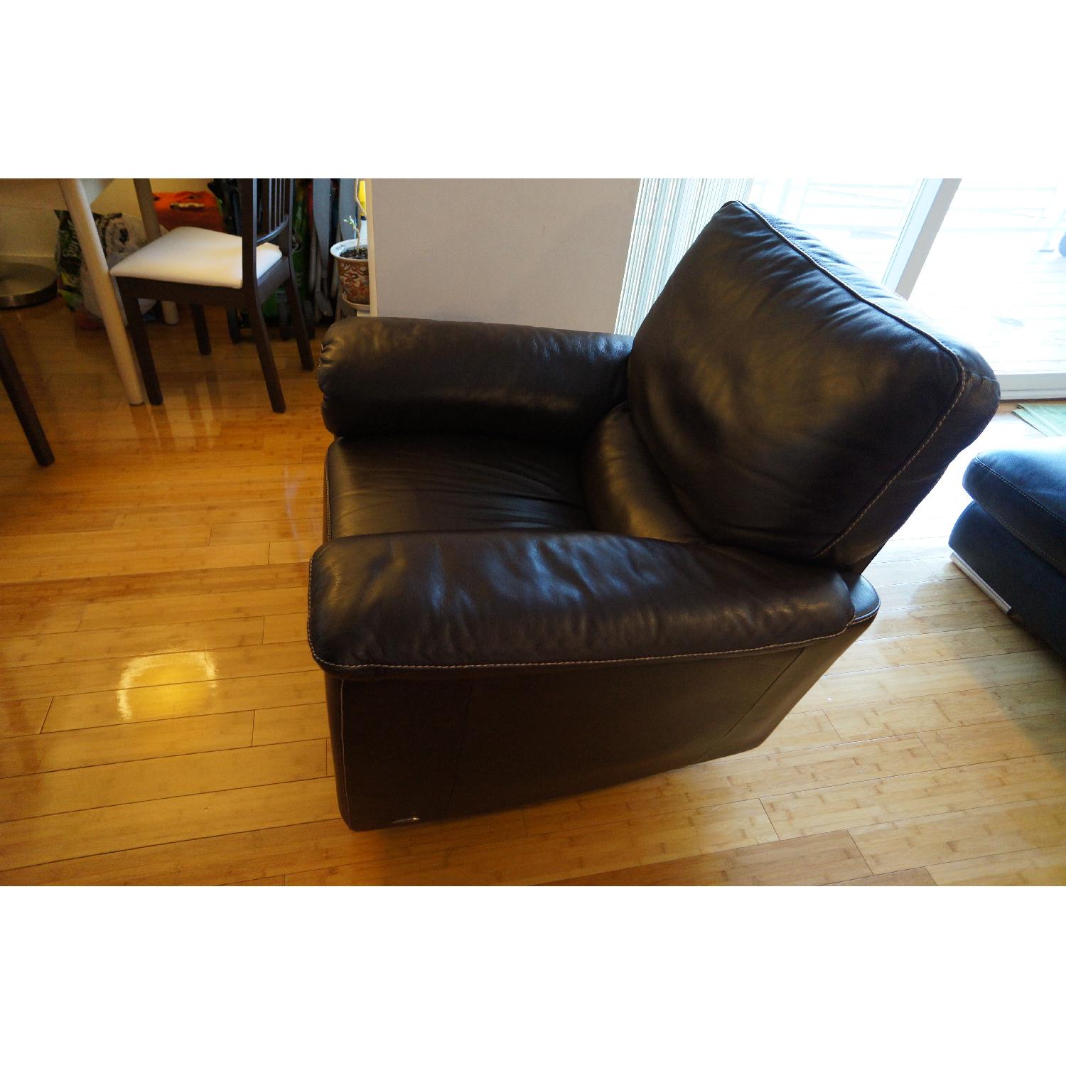 Raymour & Flanigan Leather Swivel Rocker Recliner - image-3