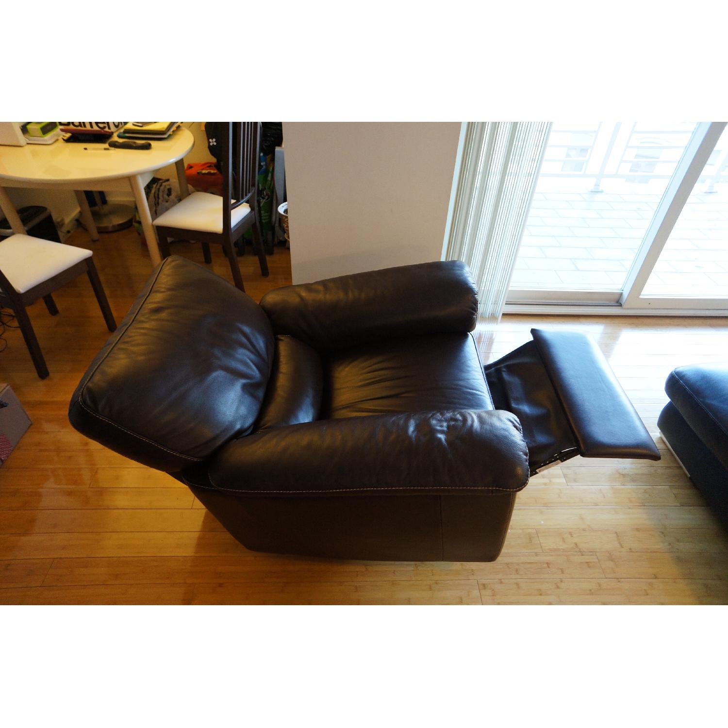 Raymour & Flanigan Leather Swivel Rocker Recliner - image-4