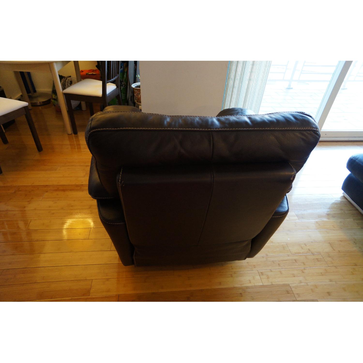 Raymour & Flanigan Leather Swivel Rocker Recliner - image-5