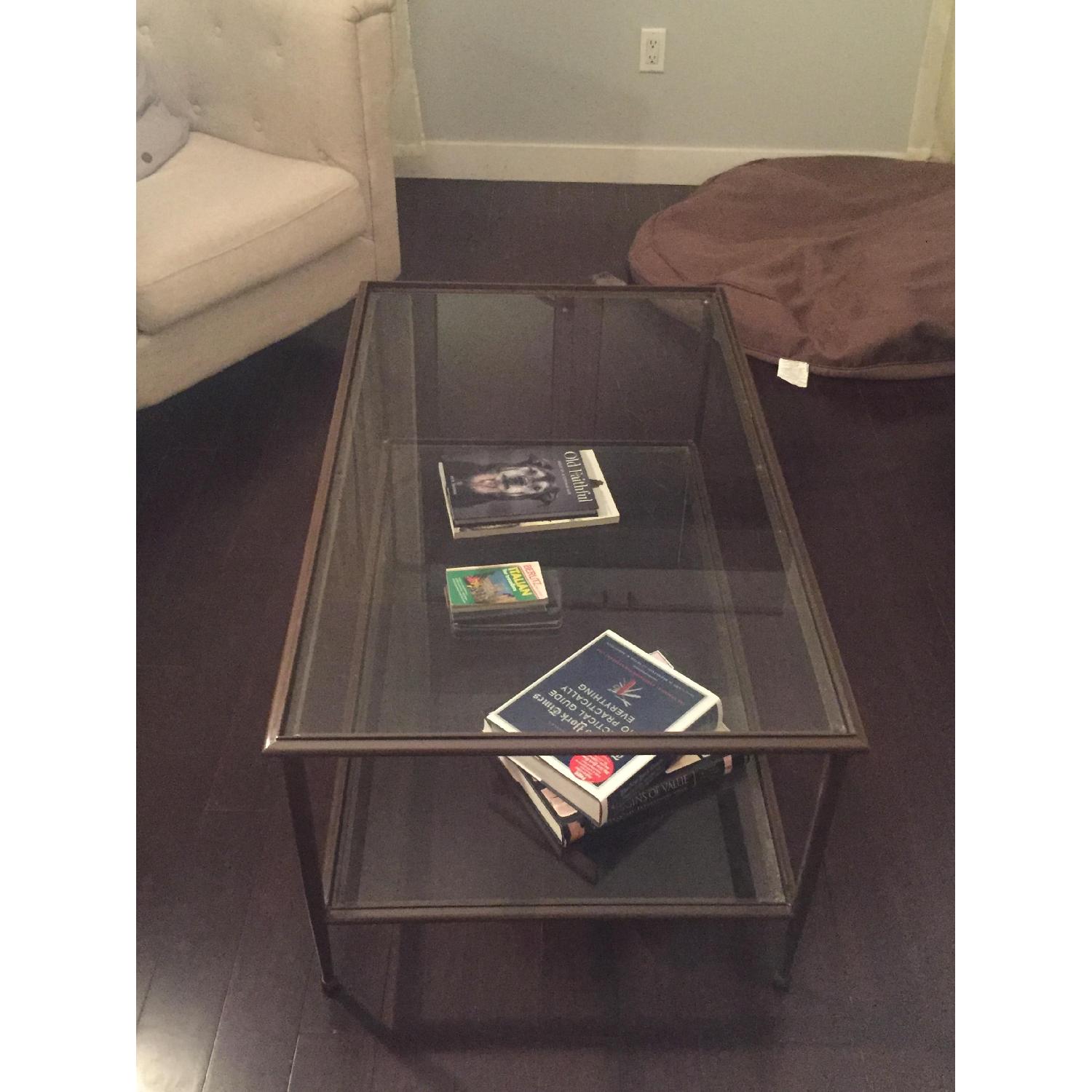 Crate & Barrel Glass Coffee Table - image-1