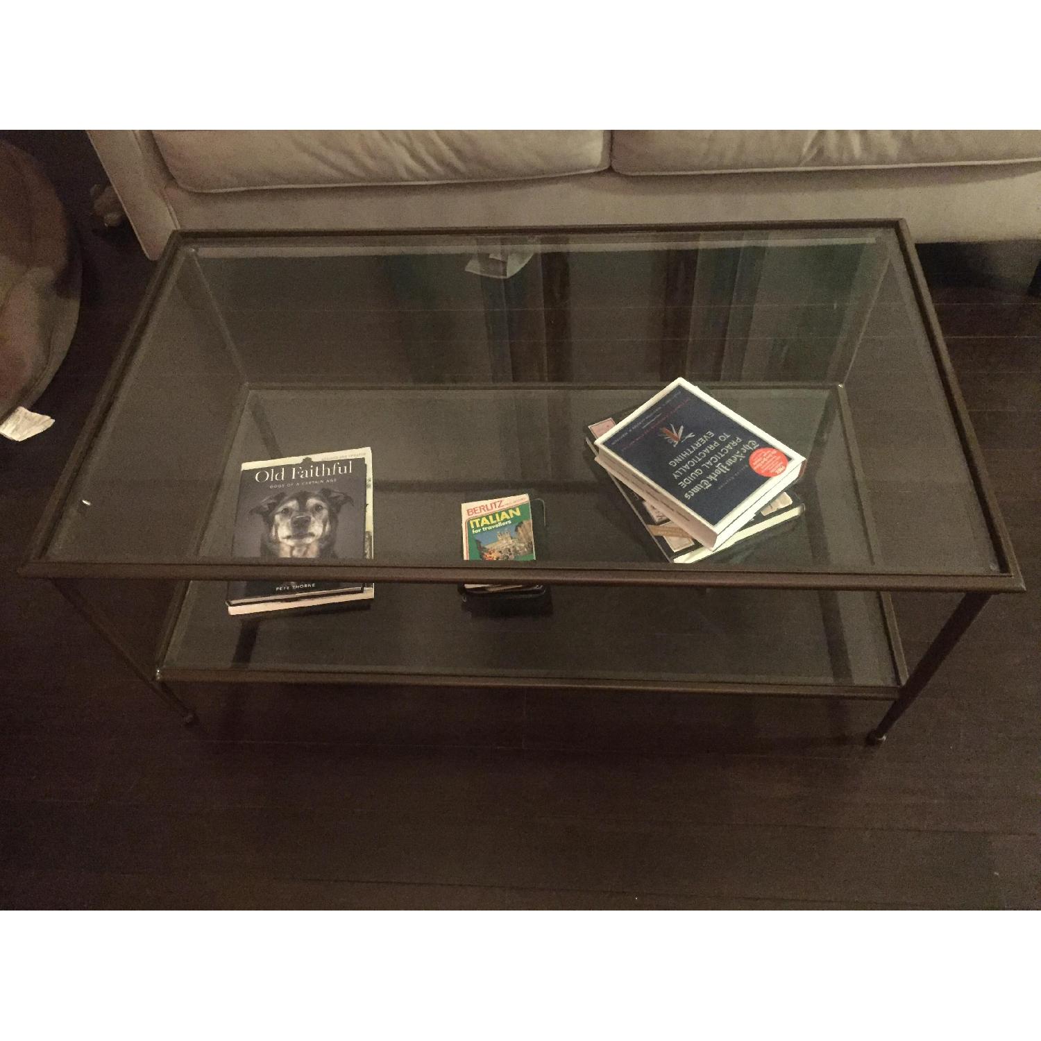 Crate & Barrel Glass Coffee Table - image-2