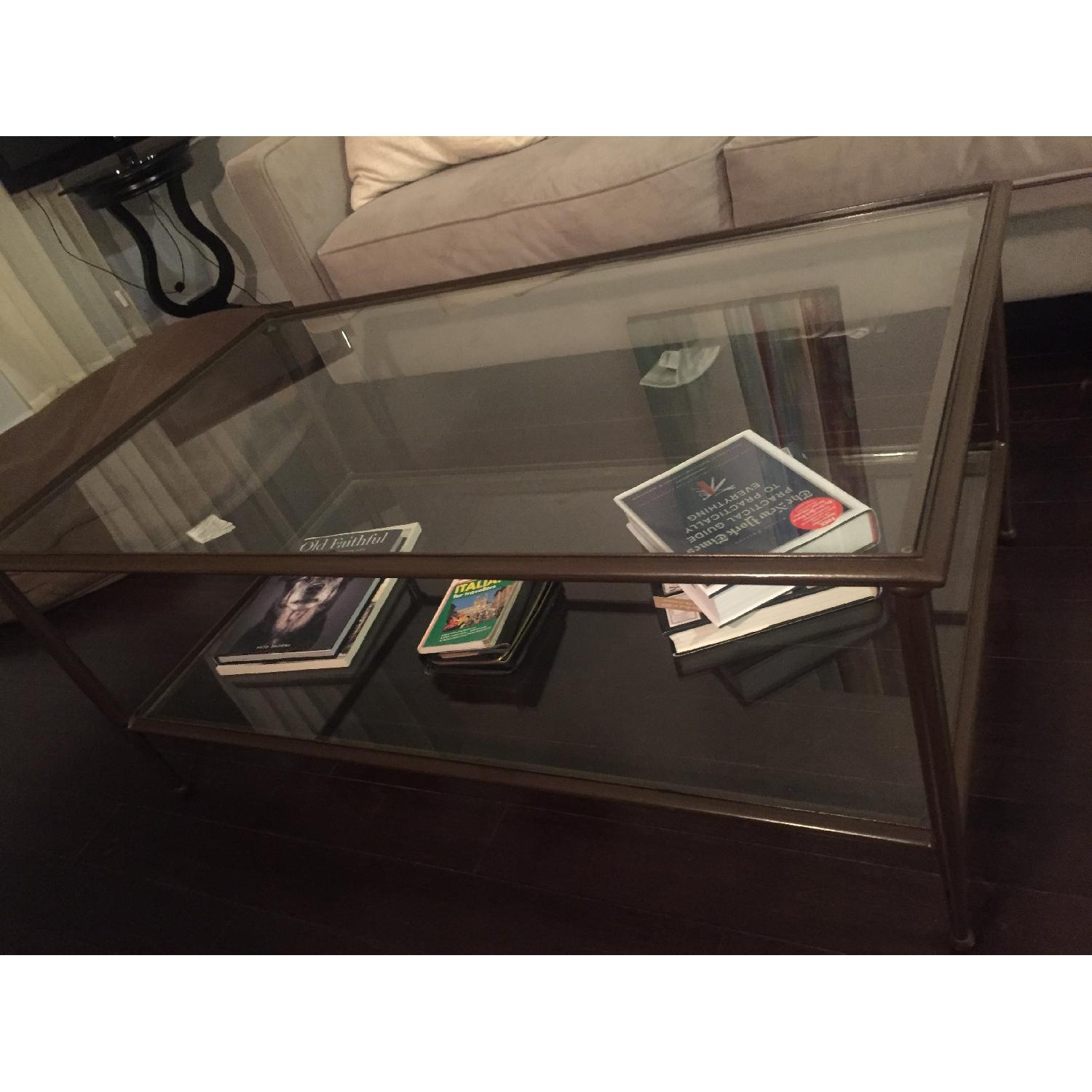 Crate & Barrel Glass Coffee Table - image-3