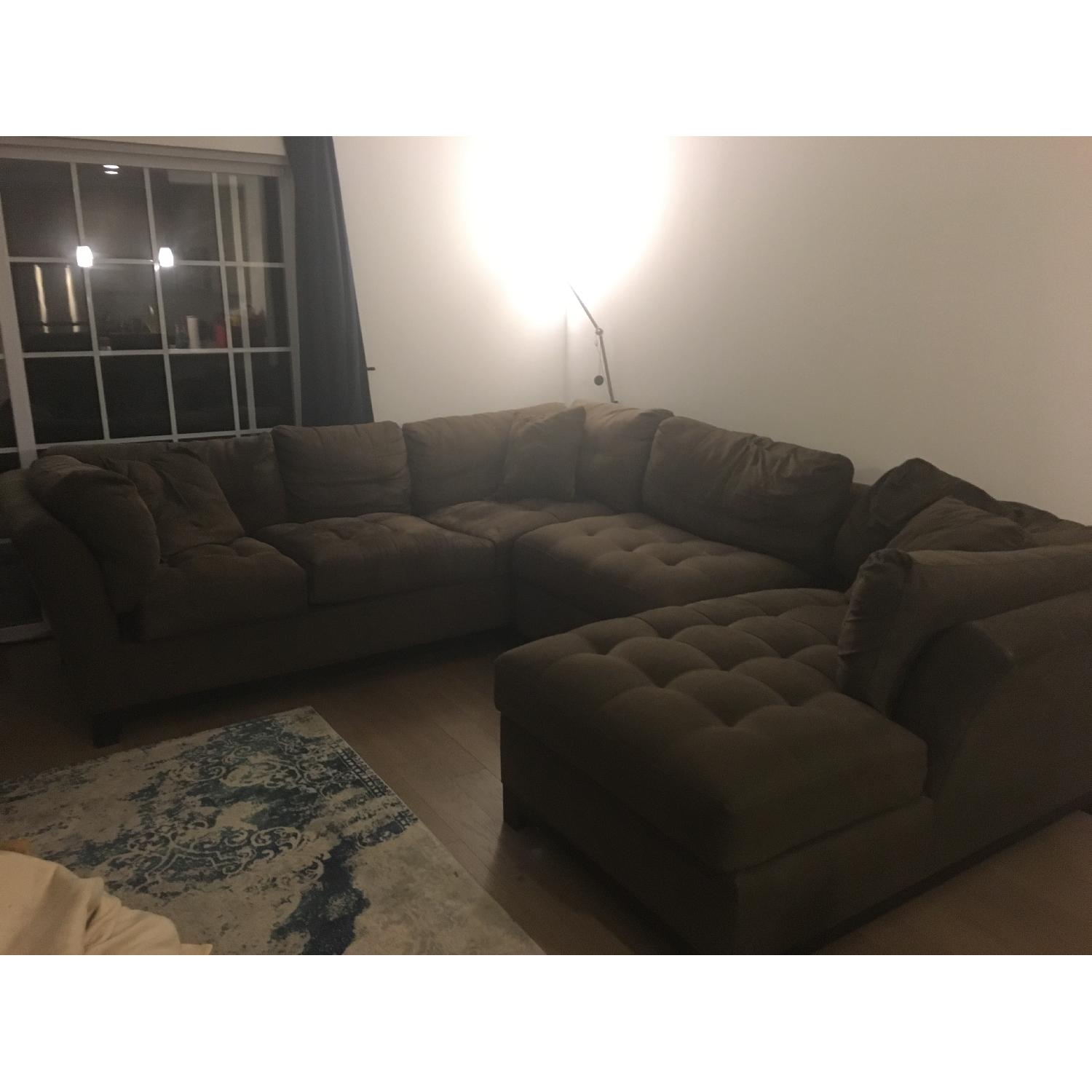 Raymour & Flanigan Cindy Crawford Home Metropolis 3 Piece Microfiber Sectional - image-2