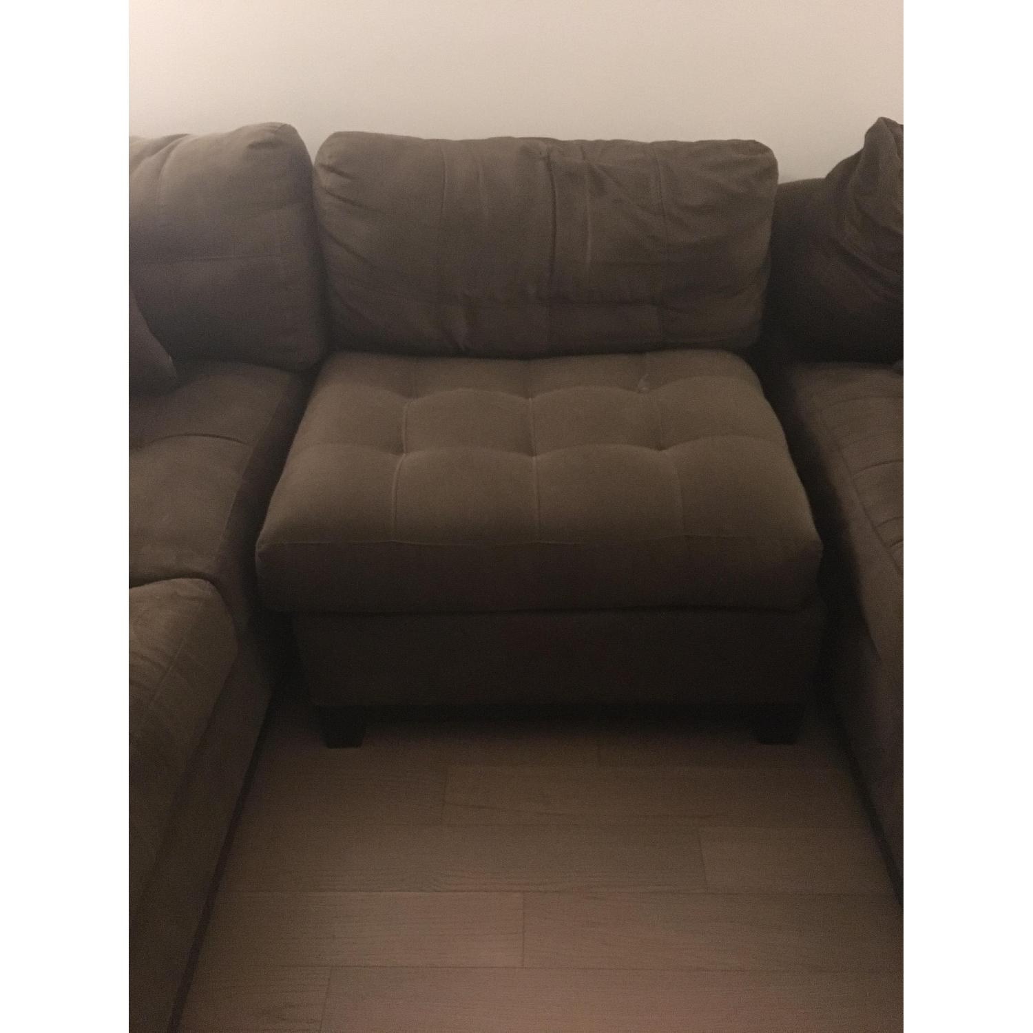 Raymour & Flanigan Cindy Crawford Home Metropolis 3 Piece Microfiber Sectional - image-3