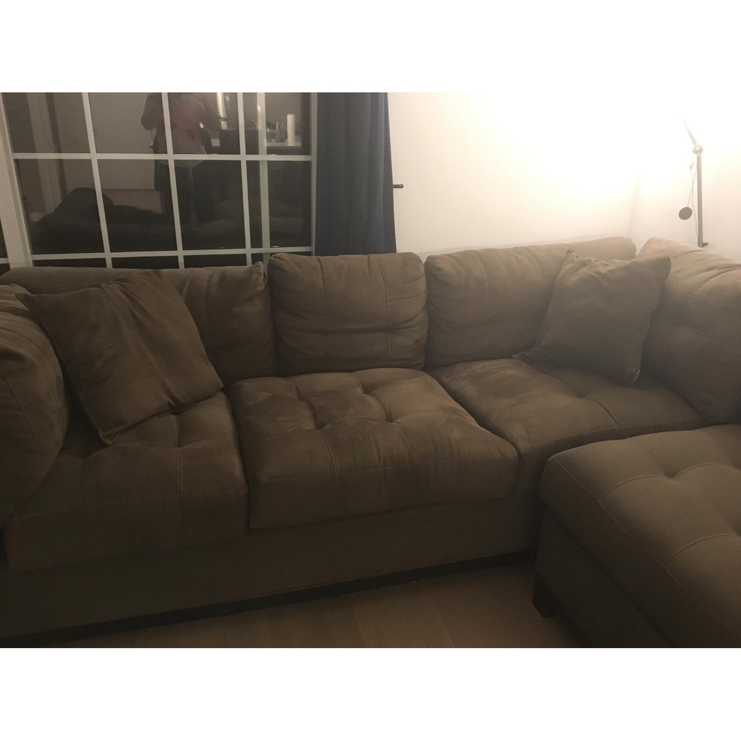 Raymour & Flanigan Cindy Crawford Home Metropolis 3 Piece Microfiber Sectional - image-4