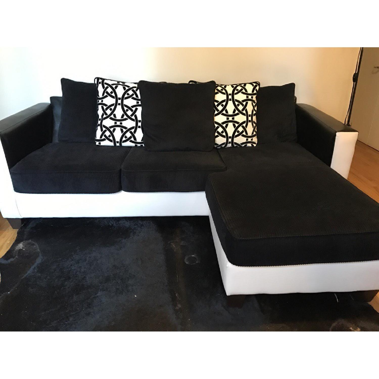 Black & White Sectional Couch - image-1