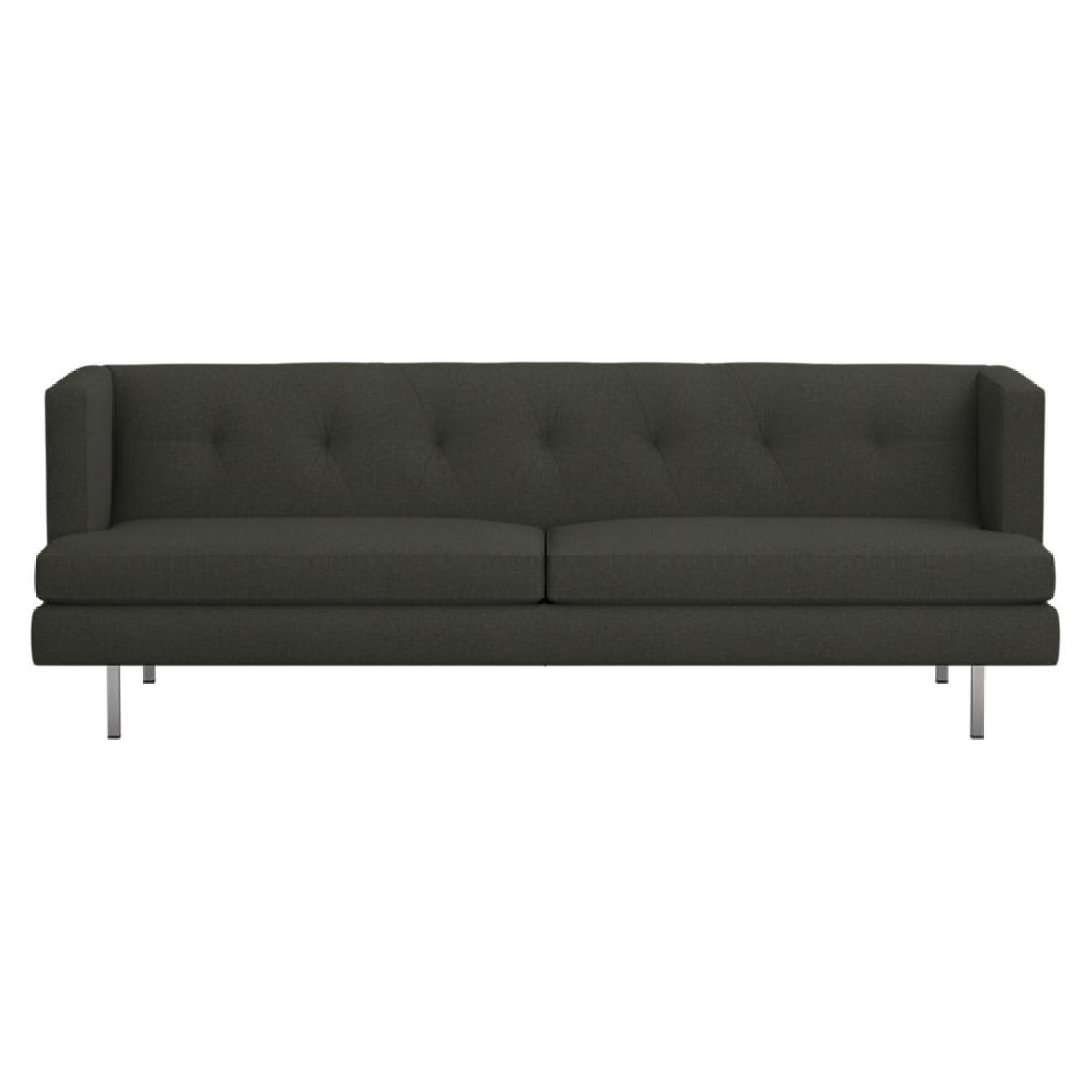 CB2 Avec Grey Sofa w/ Brushed Steel Legs - image-5