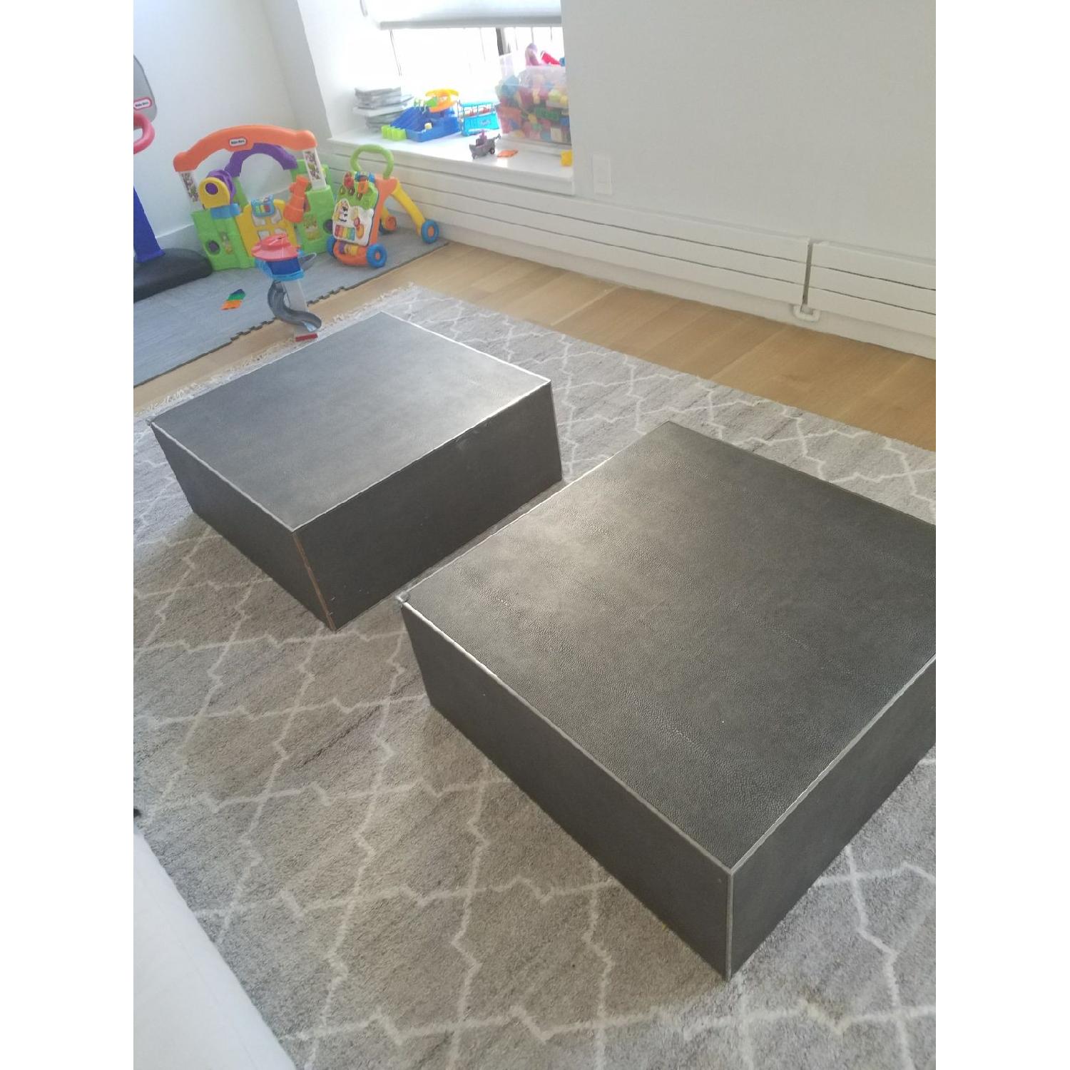 Restoration Hardware Shagreen Cube Square Coffee Tables - image-2