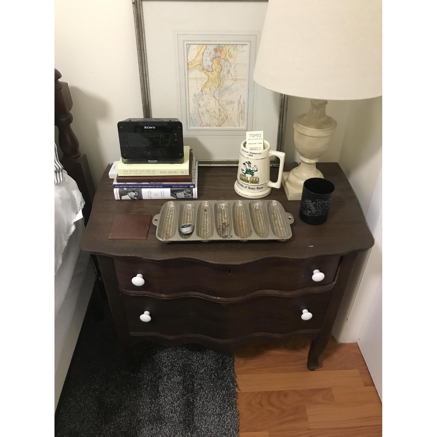 Vintage English Country 2 Drawer Nightstand - image-4