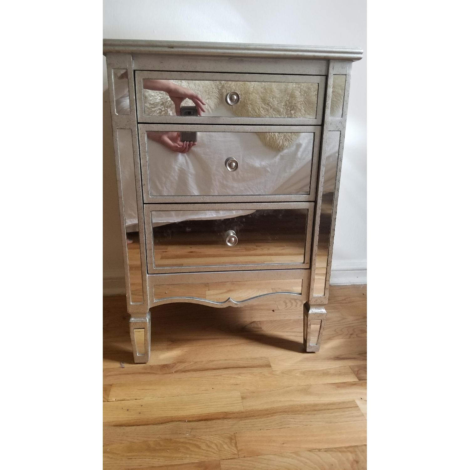 JC Penny Chris Madden Versailles Mirrored Nightstand - image-1