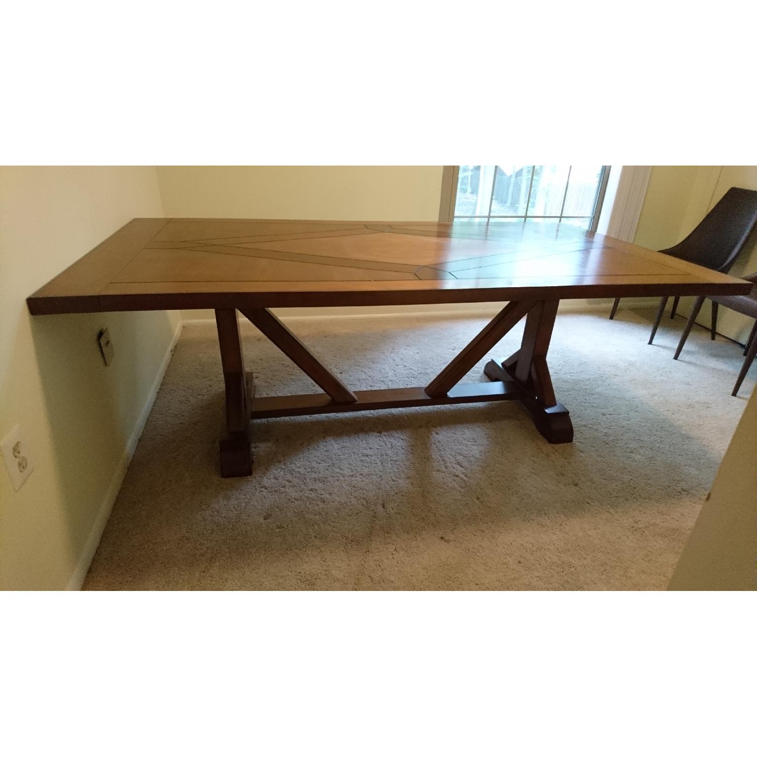 Mandara Trestle Solid Wood Extendable Table - image-1