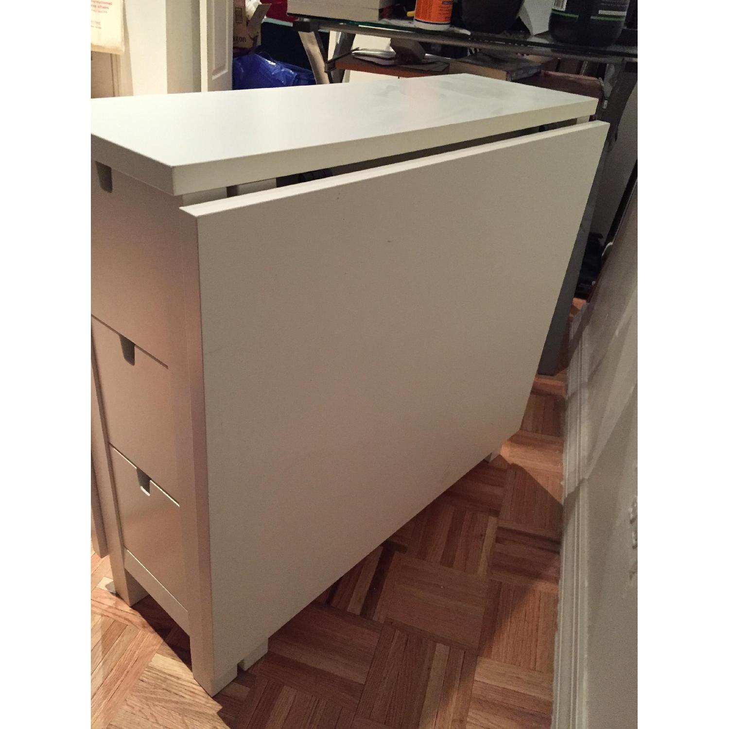 Ikea Norden Gateleg Expandable White Storage Table - image-2