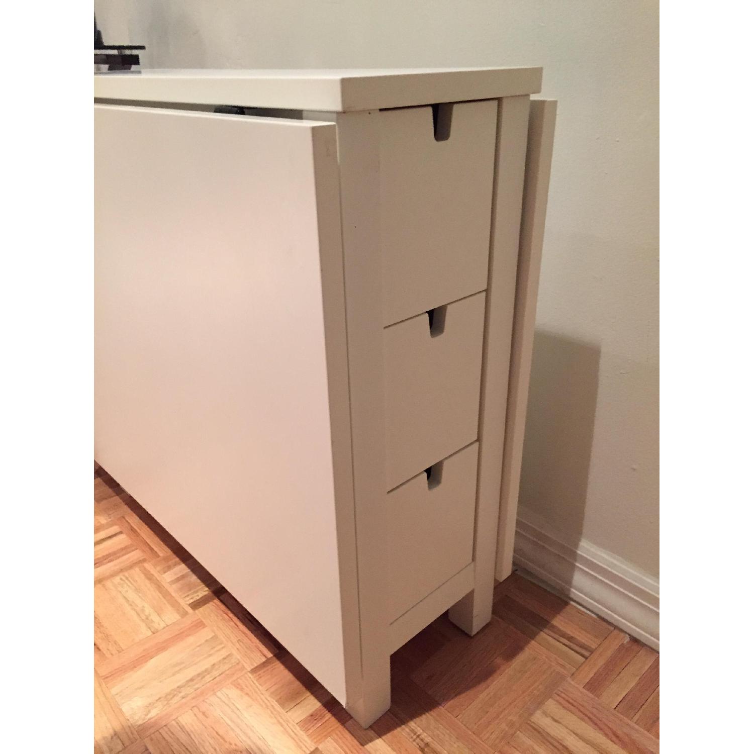 Ikea Norden Gateleg Expandable White Storage Table - image-3