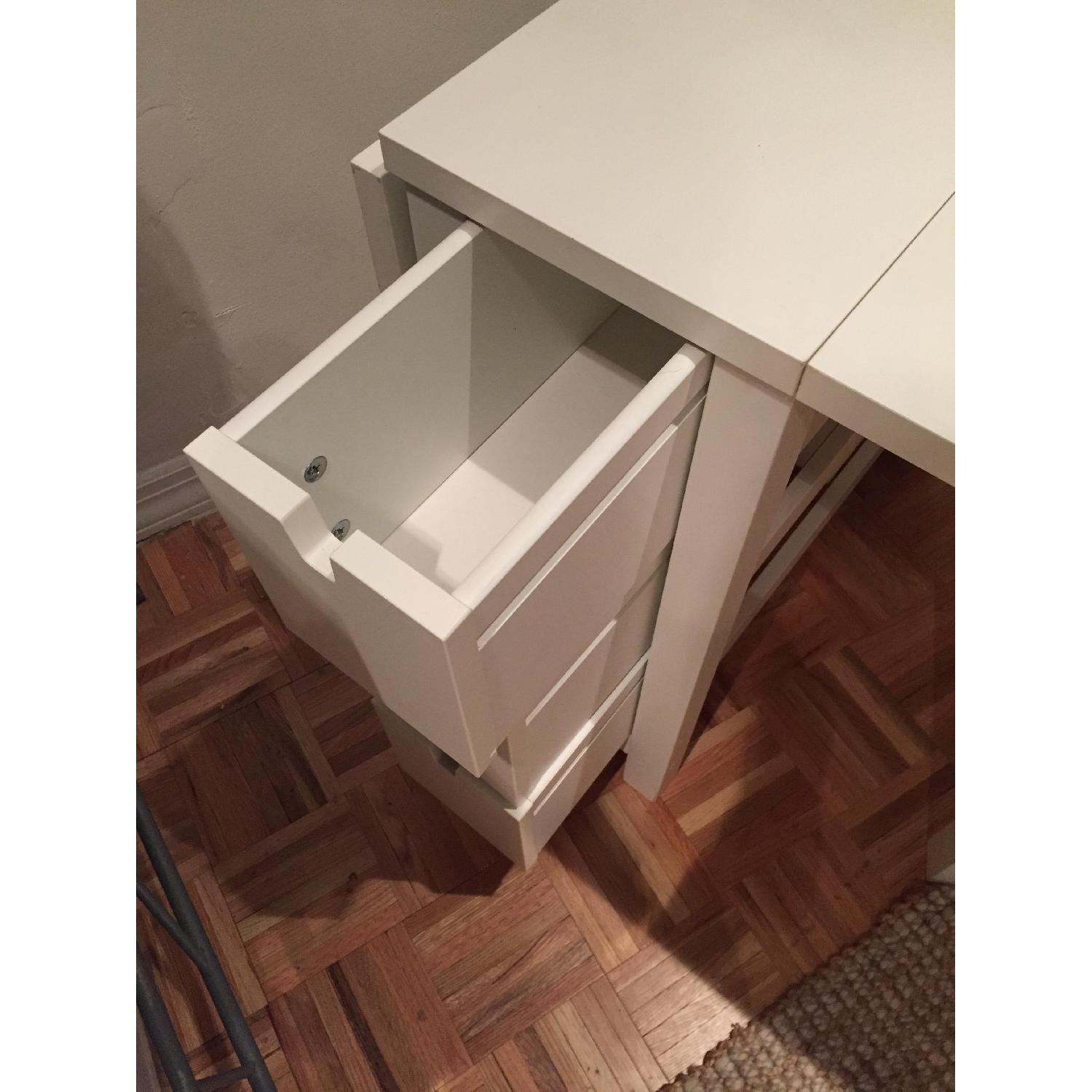 Ikea Norden Gateleg Expandable White Storage Table AptDeco