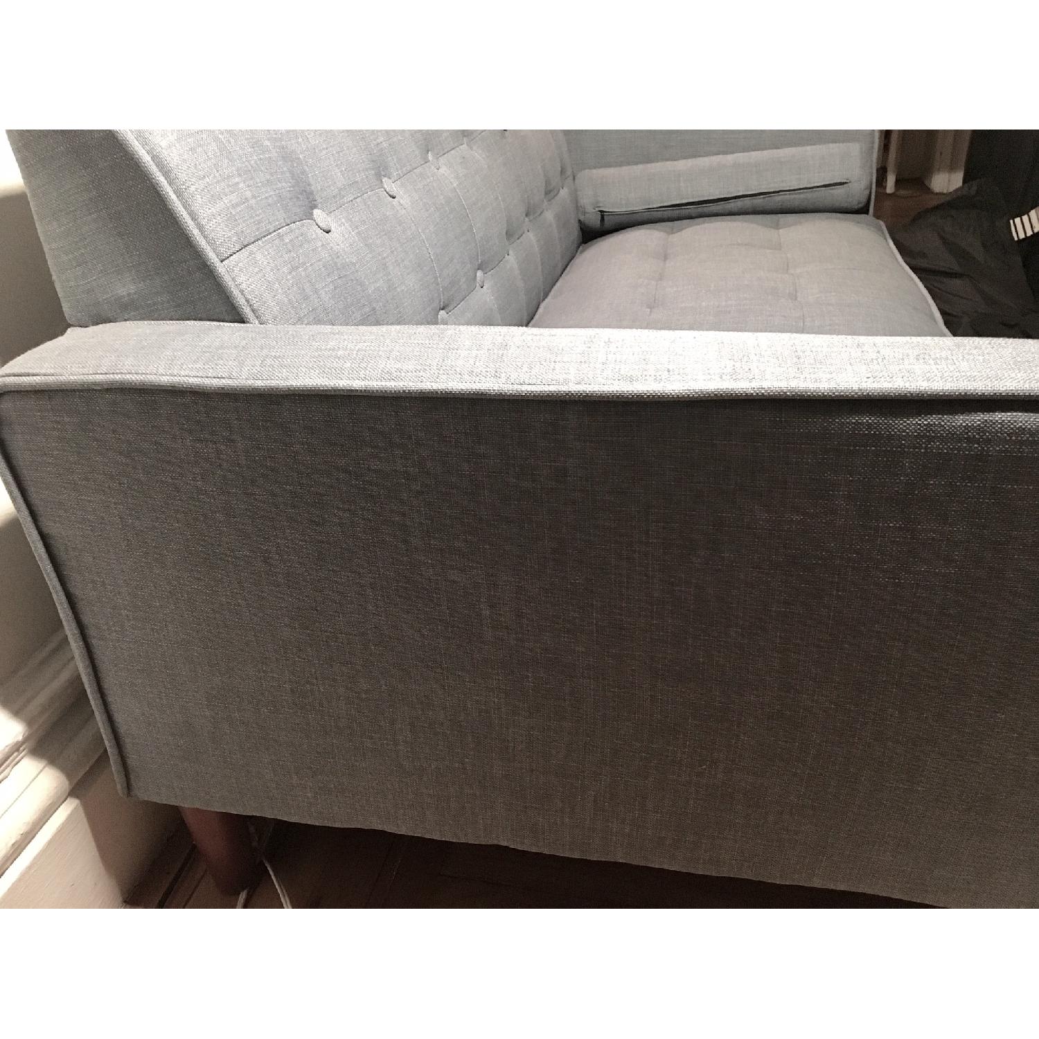 NHI Express Dove Blue Fabric Small Loveseat - image-2