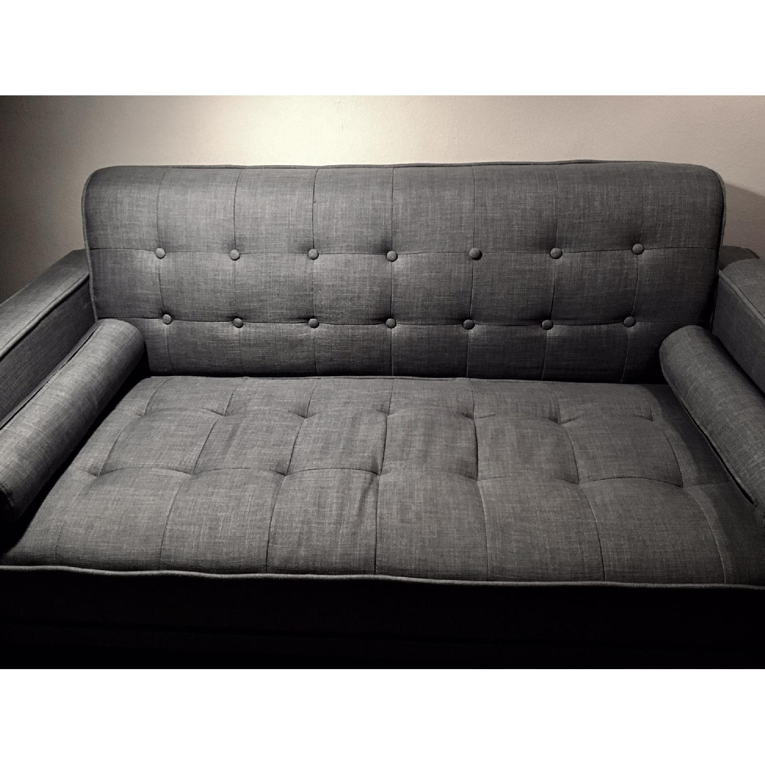 NHI Express Dove Blue Fabric Small Loveseat - image-4