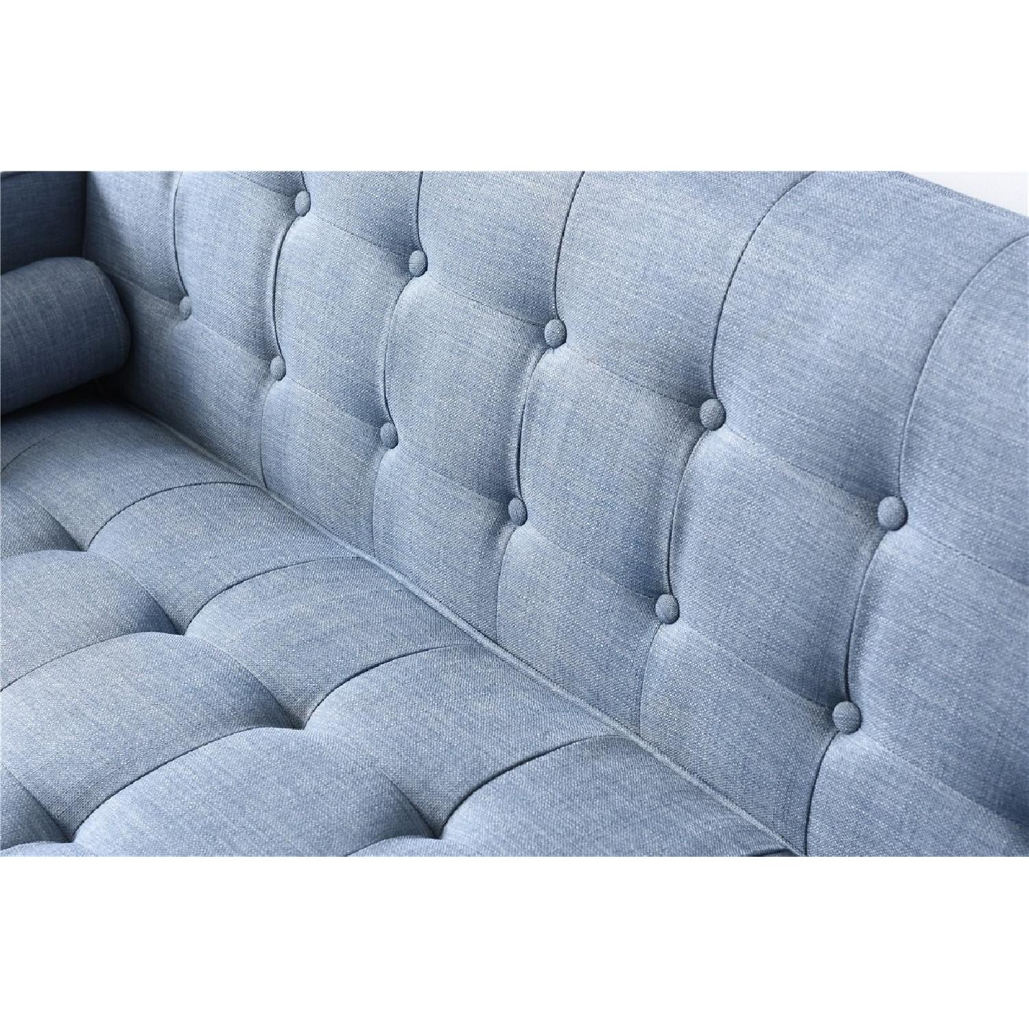 NHI Express Dove Blue Fabric Small Loveseat - image-6