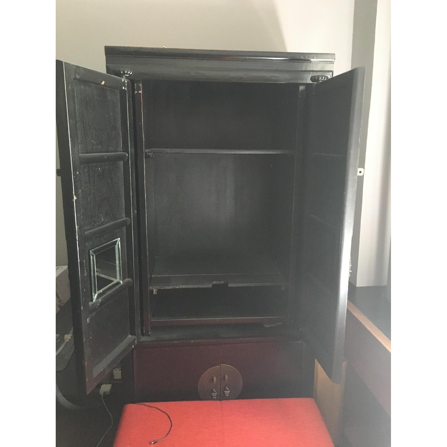 Vintage Large Black Wood Cabinet - image-4
