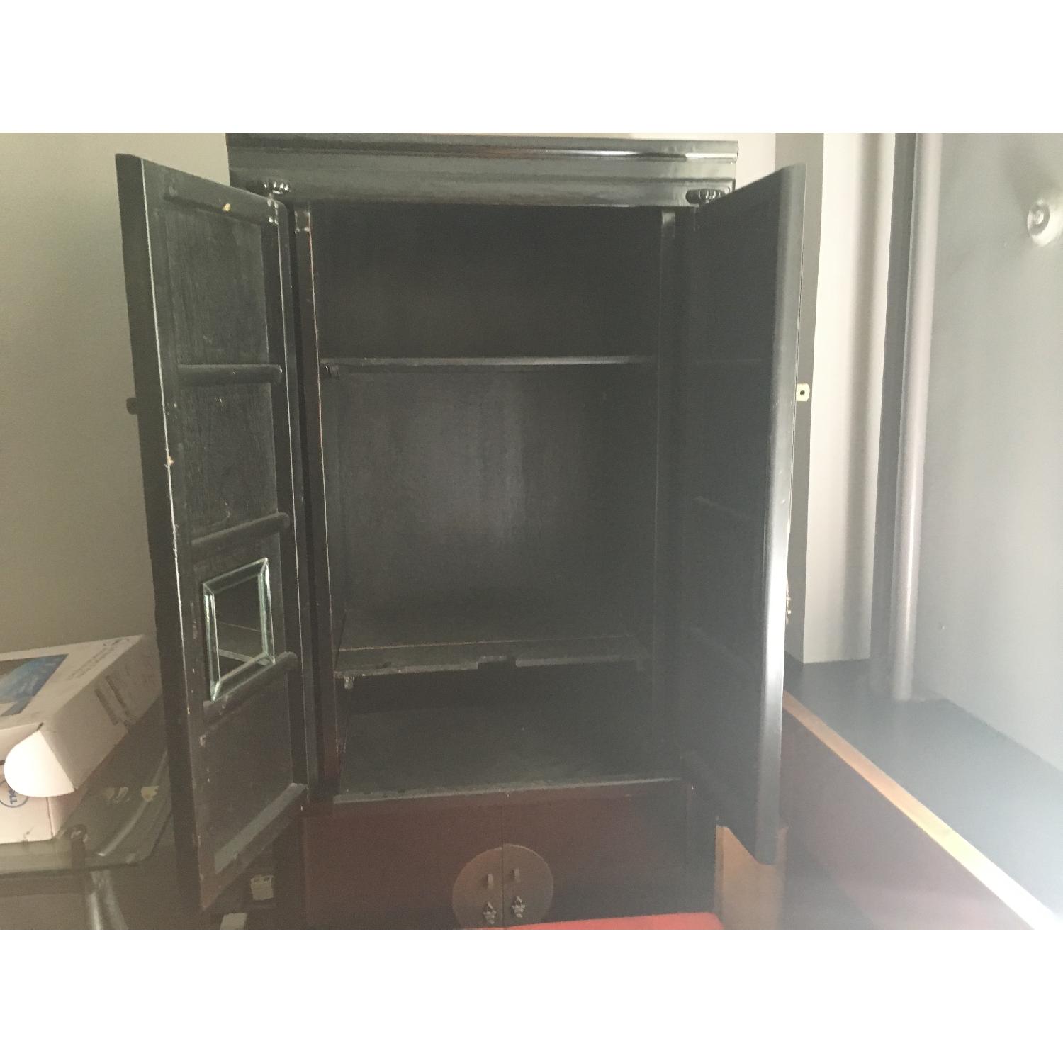 Vintage Large Black Wood Cabinet - image-5