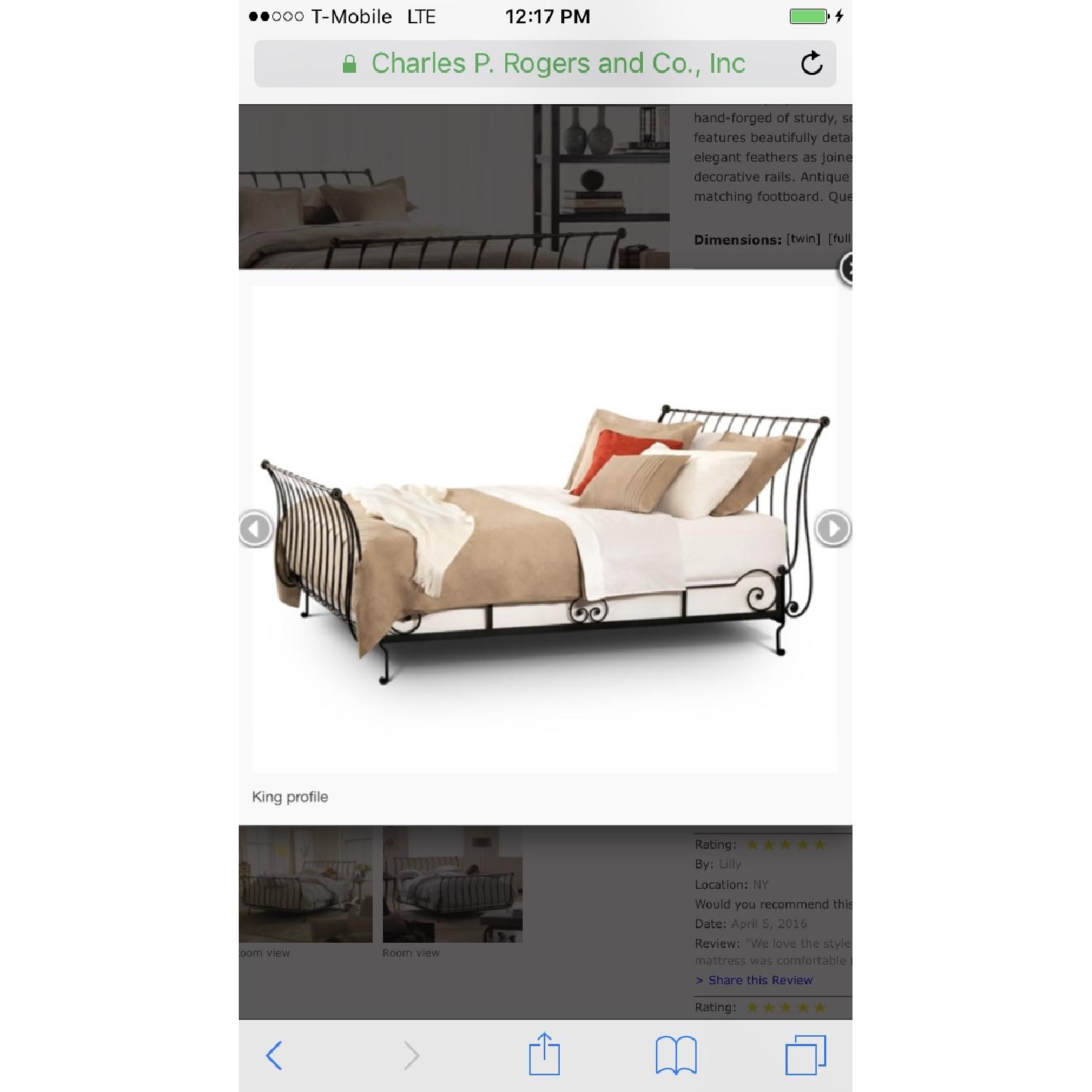 Charles P. Rogers Paris Queen Sleigh Bed - image-3