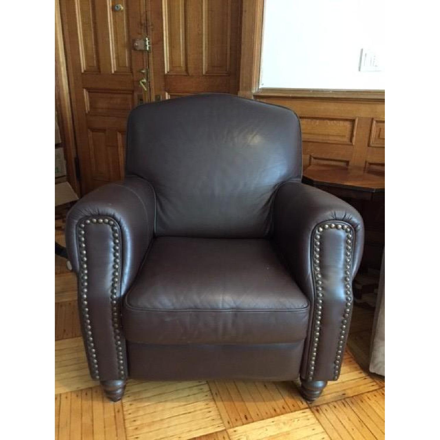 Pier 1 Leather Armchair - image-1