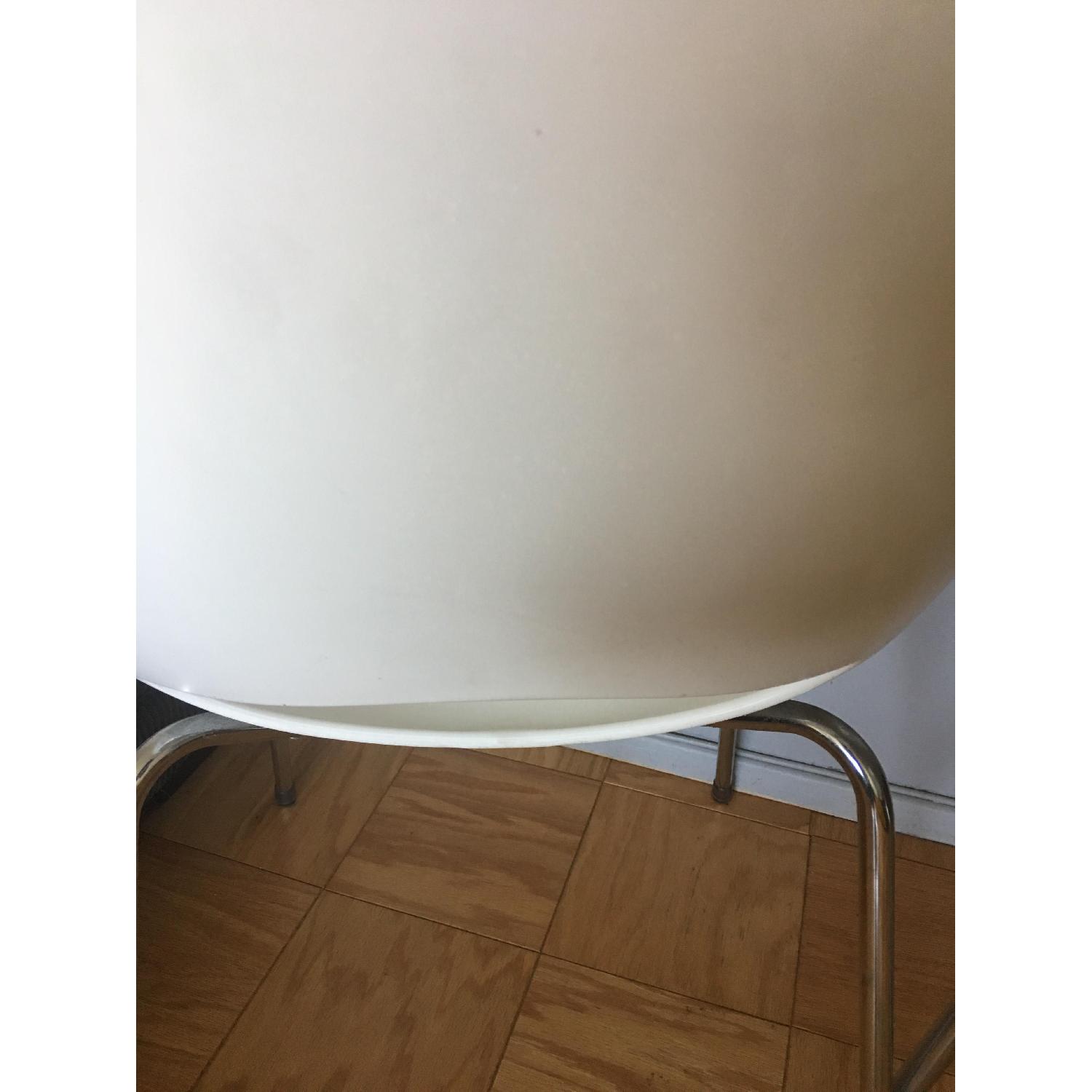 CB2 Orbit white Arm Chairs - image-3