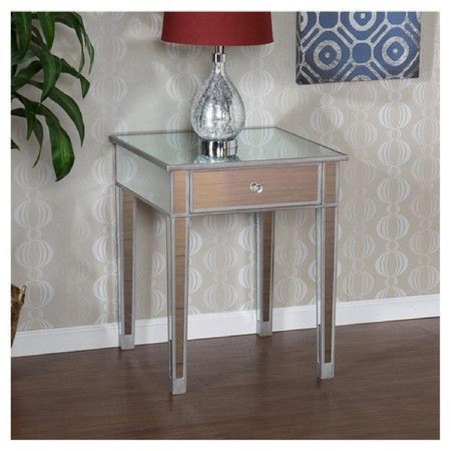Wayfair Wildon Home Hamilton Mirrored End Table w/ Drawer - image-6