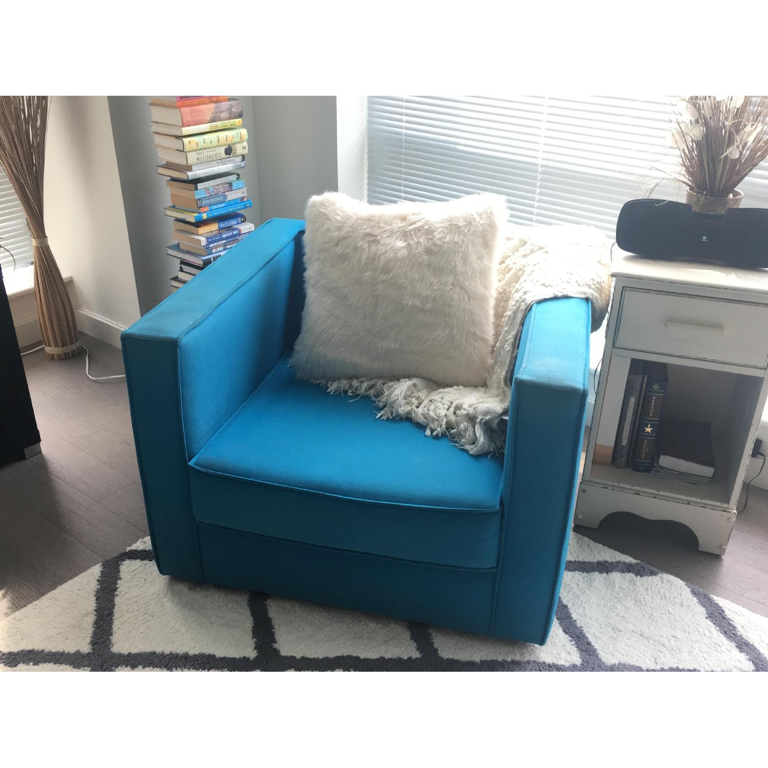 CB2 Teal Club Chair - image-5