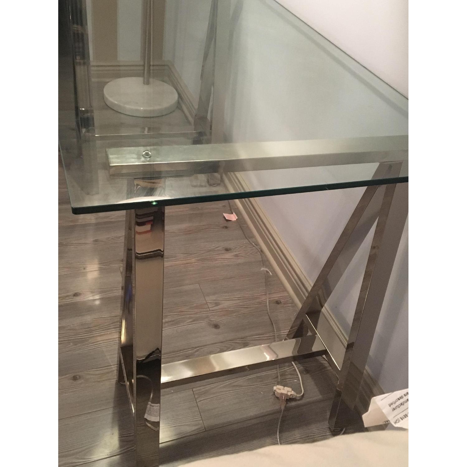 West Elm Cross-Base Desk in Polished Nickel - image-3