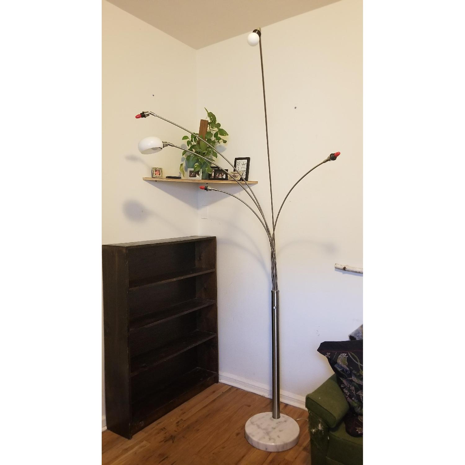 Adesso Luna Arc Lamp in Satin Steel - image-1