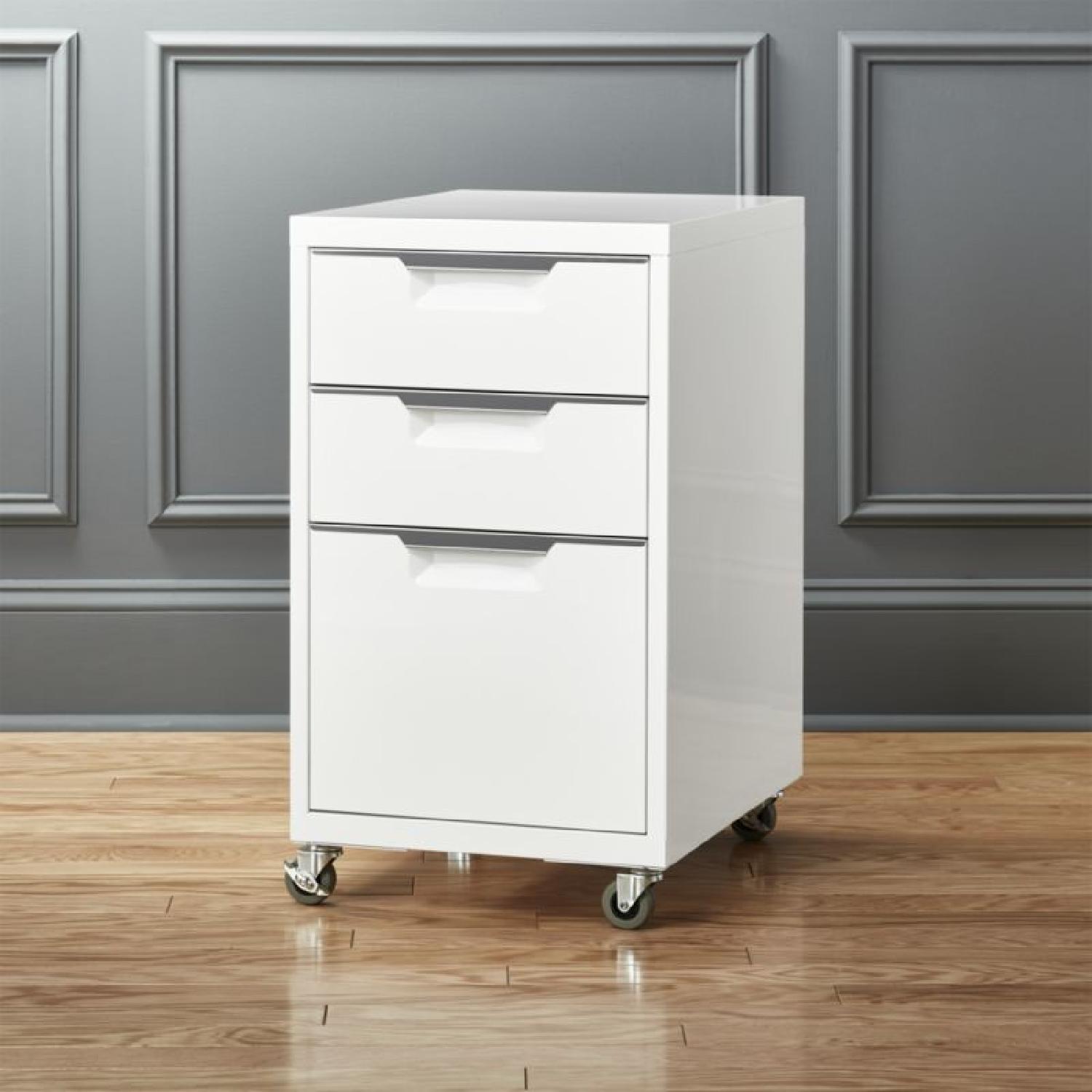 CB2 White 3-Drawer Filing Cabinet - image-1