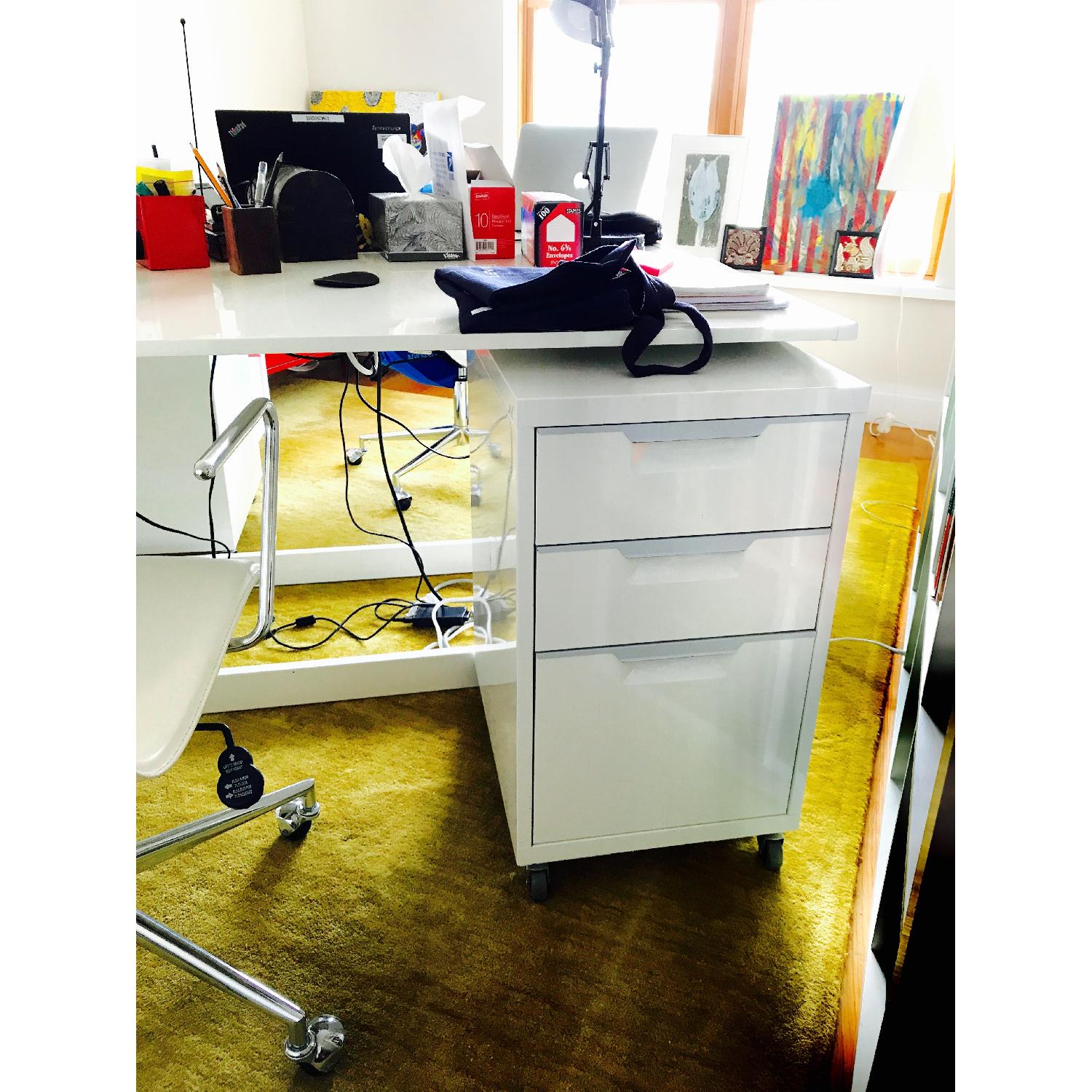 CB2 White 3-Drawer Filing Cabinet - image-2