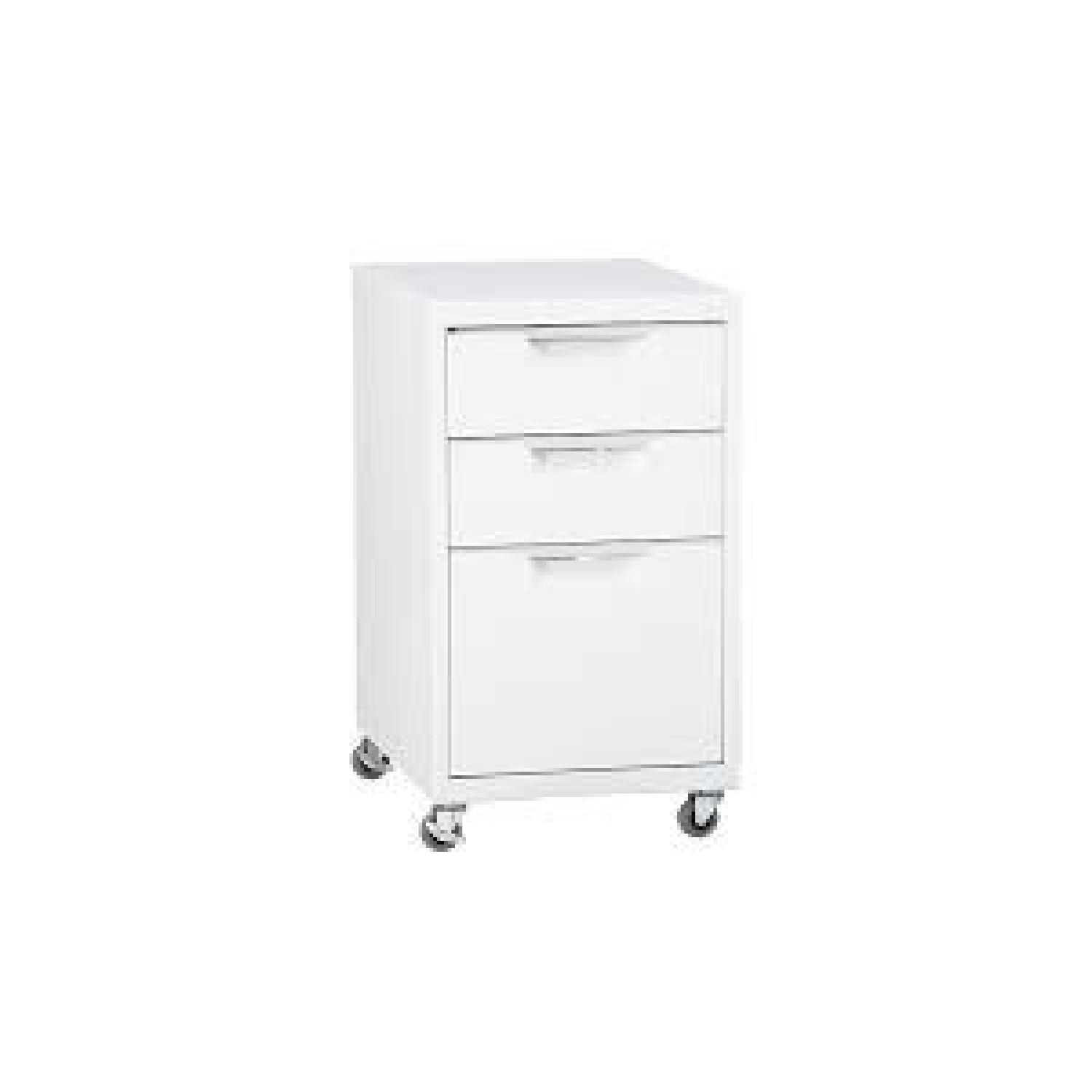 CB2 White 3-Drawer Filing Cabinet - image-0