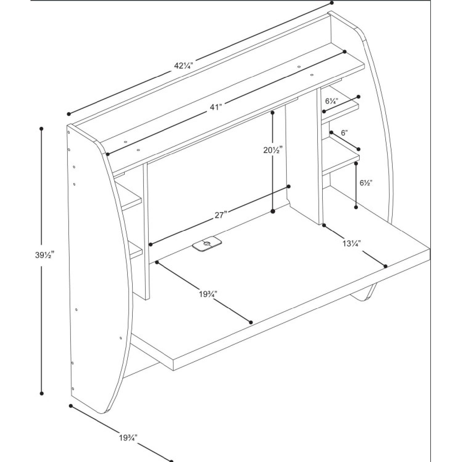 Prepac Manufacturing Floating Desk w/ Storage - image-2